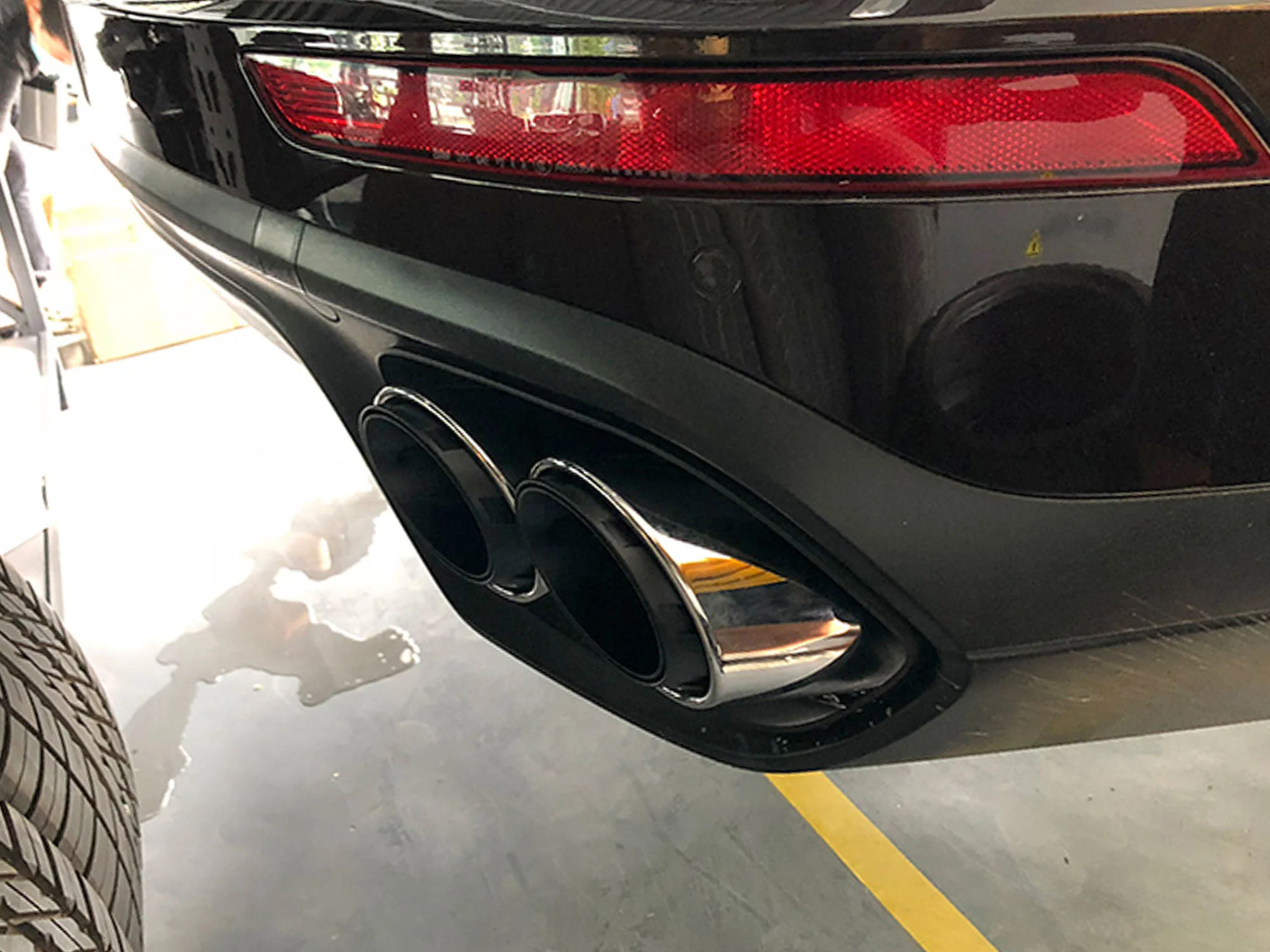 3-Layer Silver Sport Exhaust Tips Muffler Pipe For For Porsche Macan 2.0L 2019-2026 - Image 3