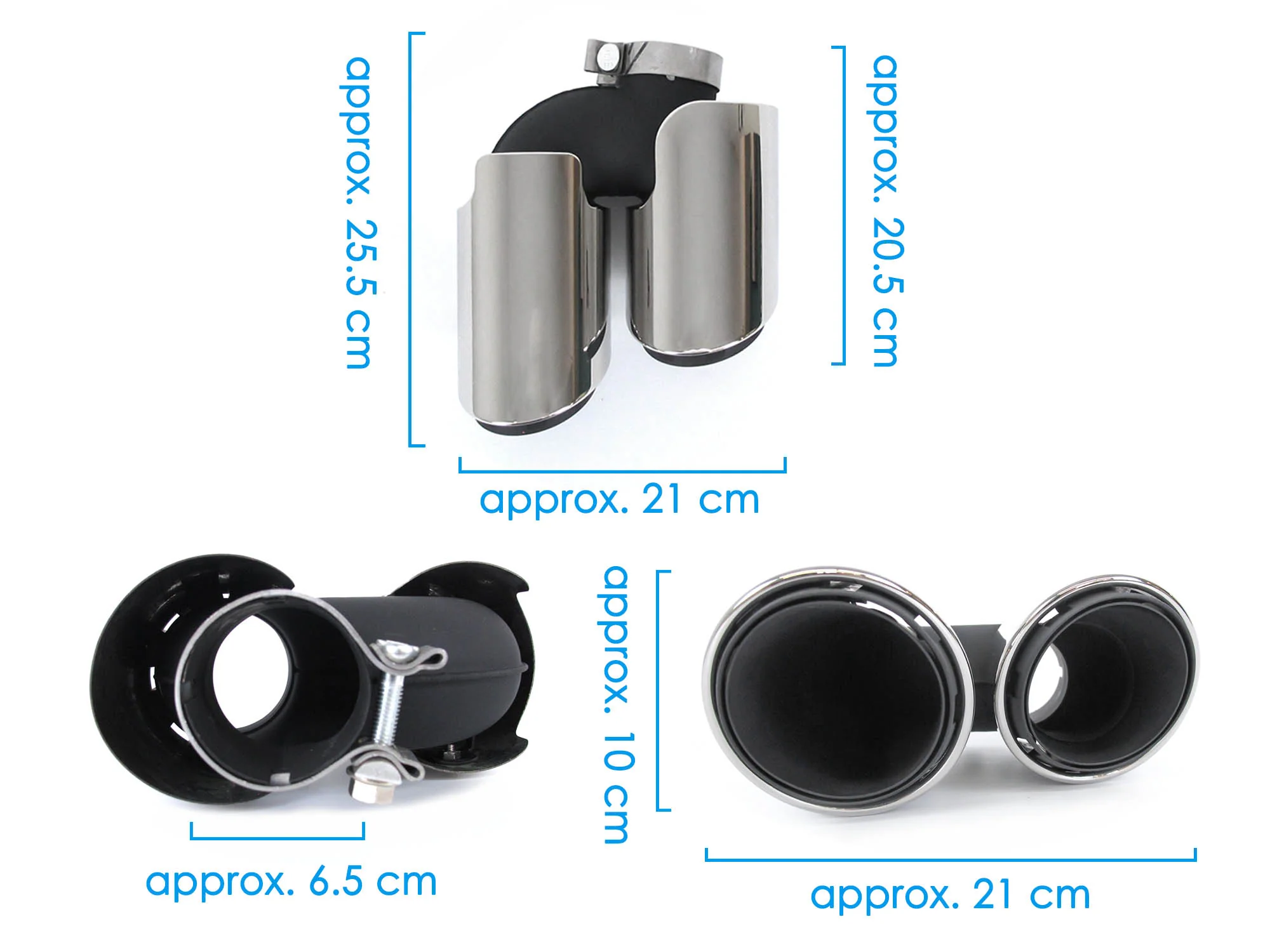 3-Layer Silver Sport Exhaust Tips Muffler Pipe For For Porsche Macan 2.0L 2019-2026 - Image 9