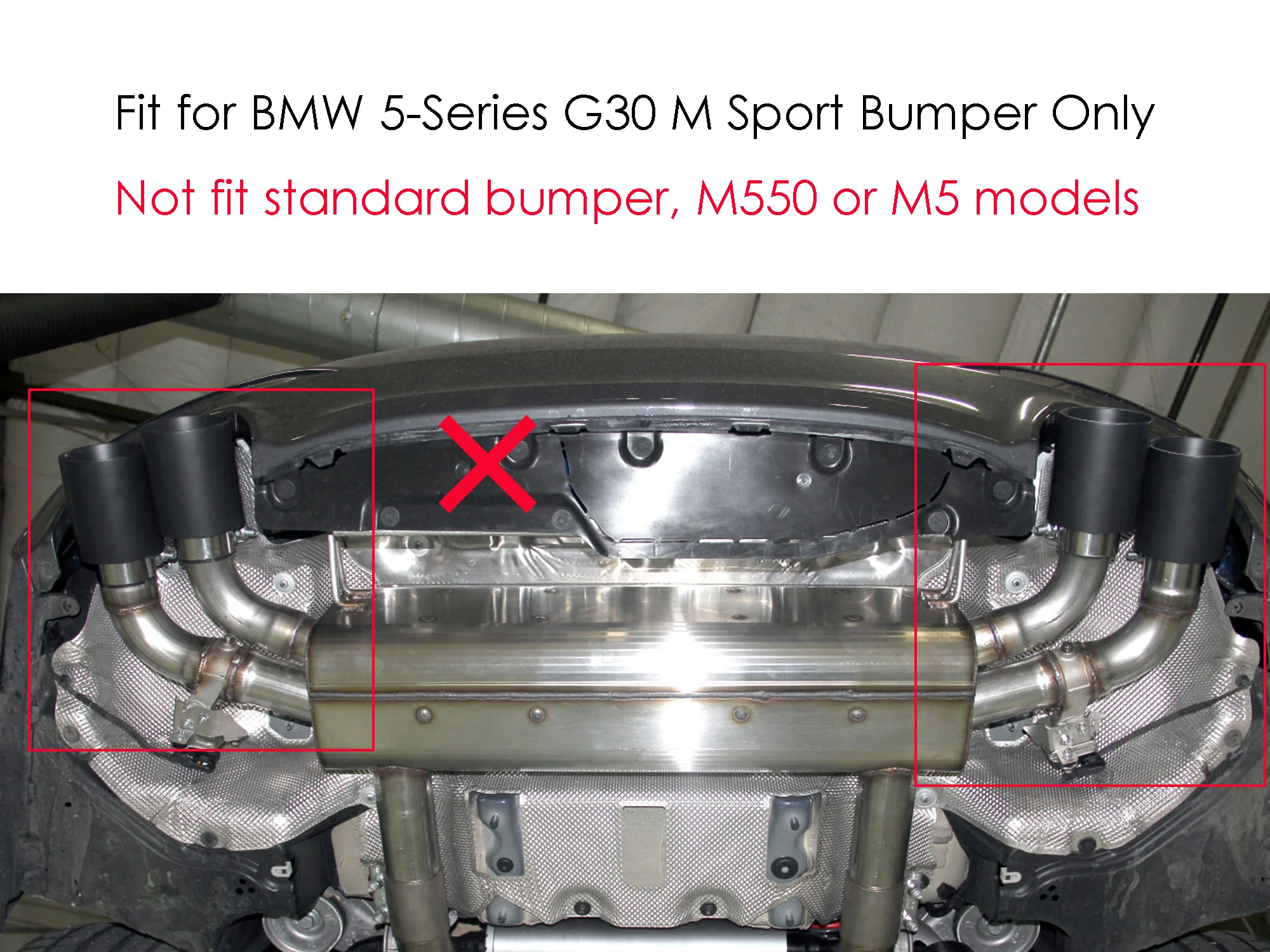 Chrome Exhaust Tips Upgrade for BMW G30 525i 528i 530i 540i M-Sport 2017-2019-2023 - Image 3