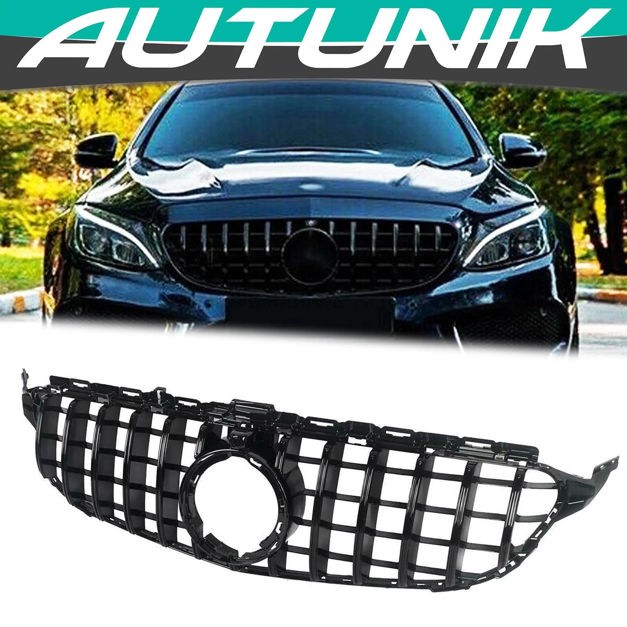Front Bumper Grill For Mercedes W205 C205 C200 C300 C450 C43 2019-2021 - Image 8