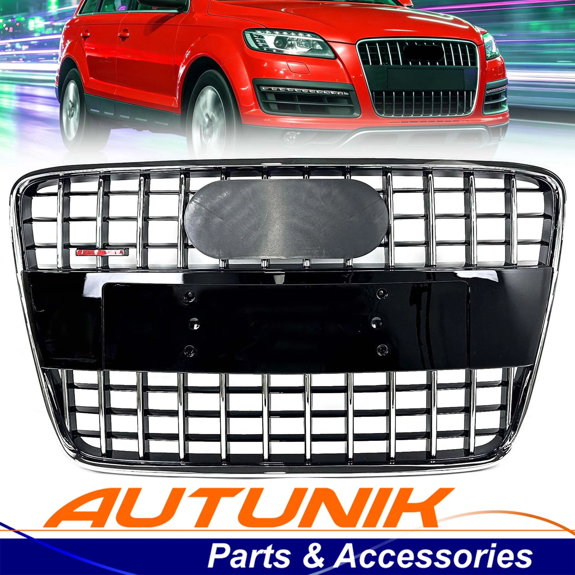 Chrome Front Bumper Grille Replacement For 2007-2015 Audi Q7
