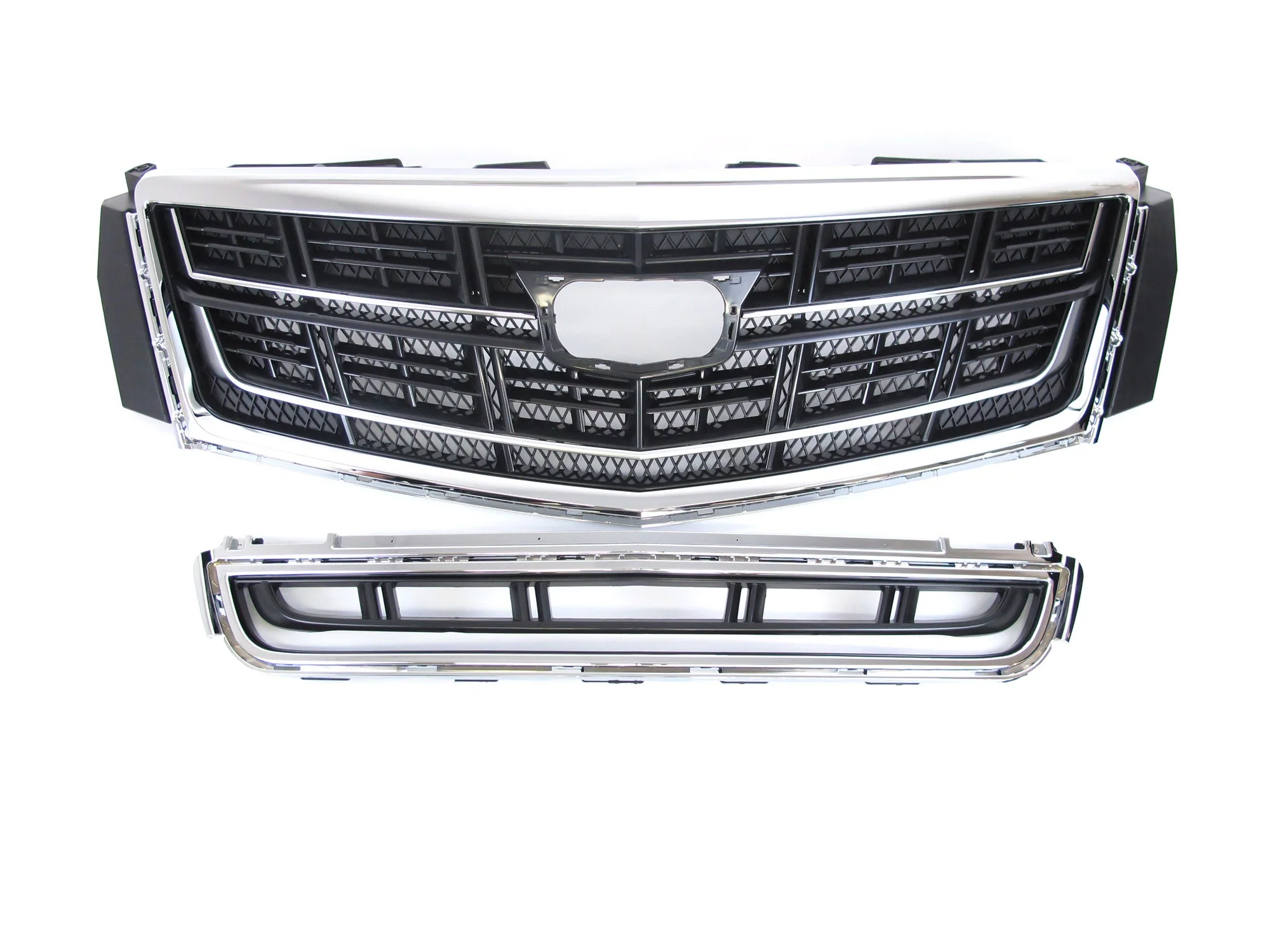 Chrome Front Upper & Lower Grill Replace For 2013-2017 Cadillac XTS fg200 - Image 4