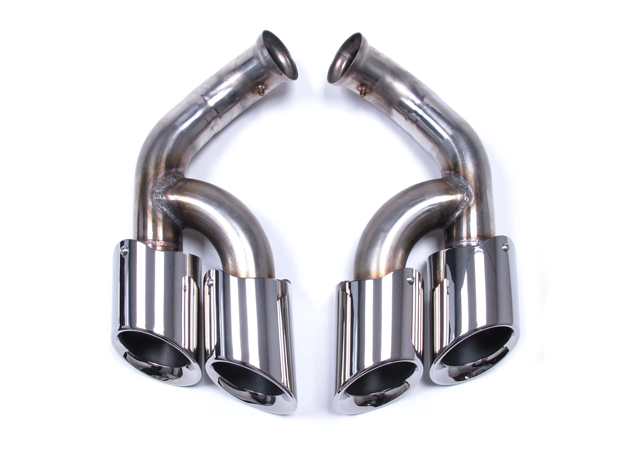 Shiny Silver Exhaust Tips Tailpipe For Porsche 958.2 Cayenne 92A 2015-2018 V6 V8 et97 - Image 10