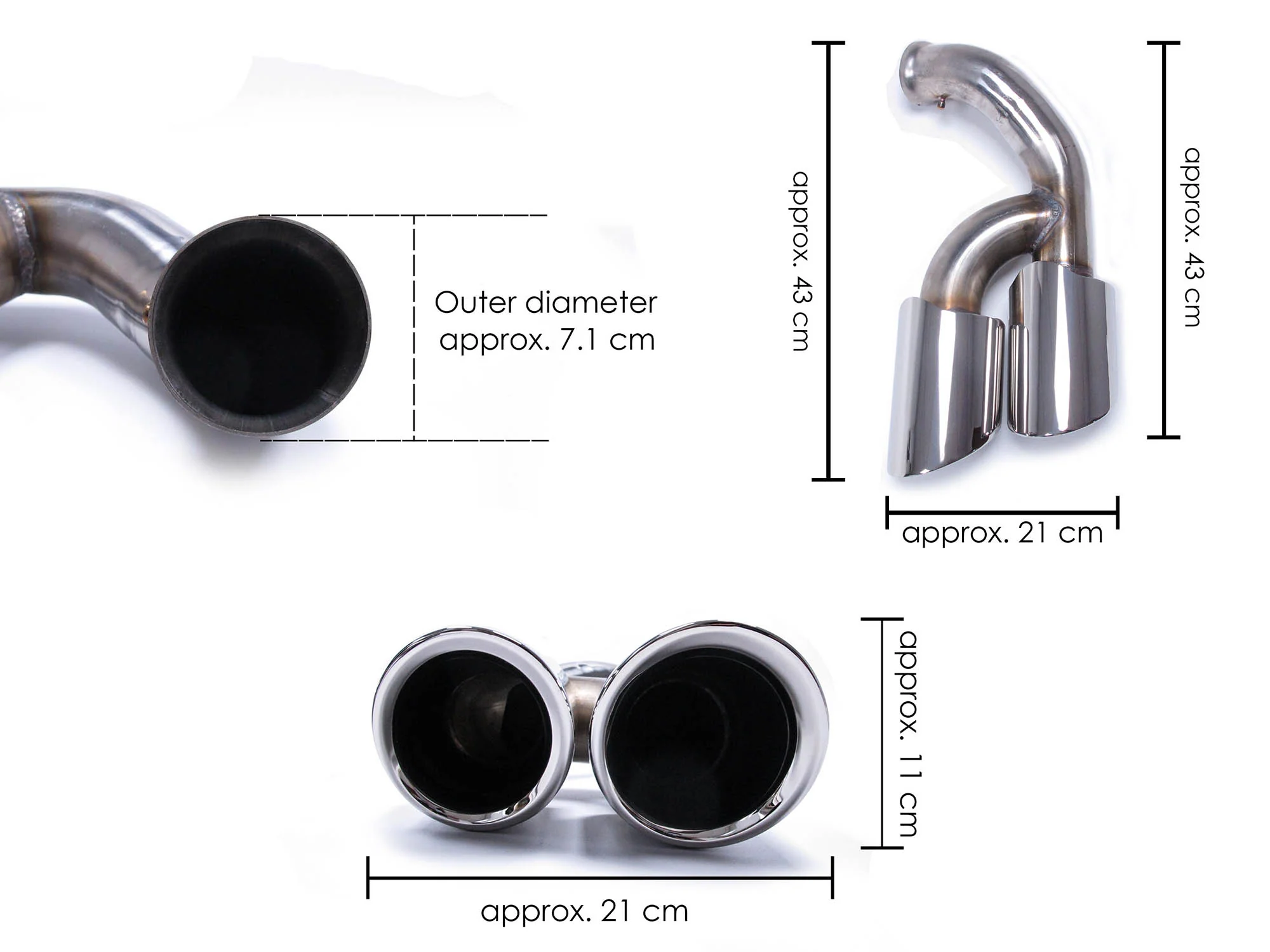 Shiny Silver Exhaust Tips Tailpipe For Porsche 958.2 Cayenne 92A 2015-2018 V6 V8 et97 - Image 11