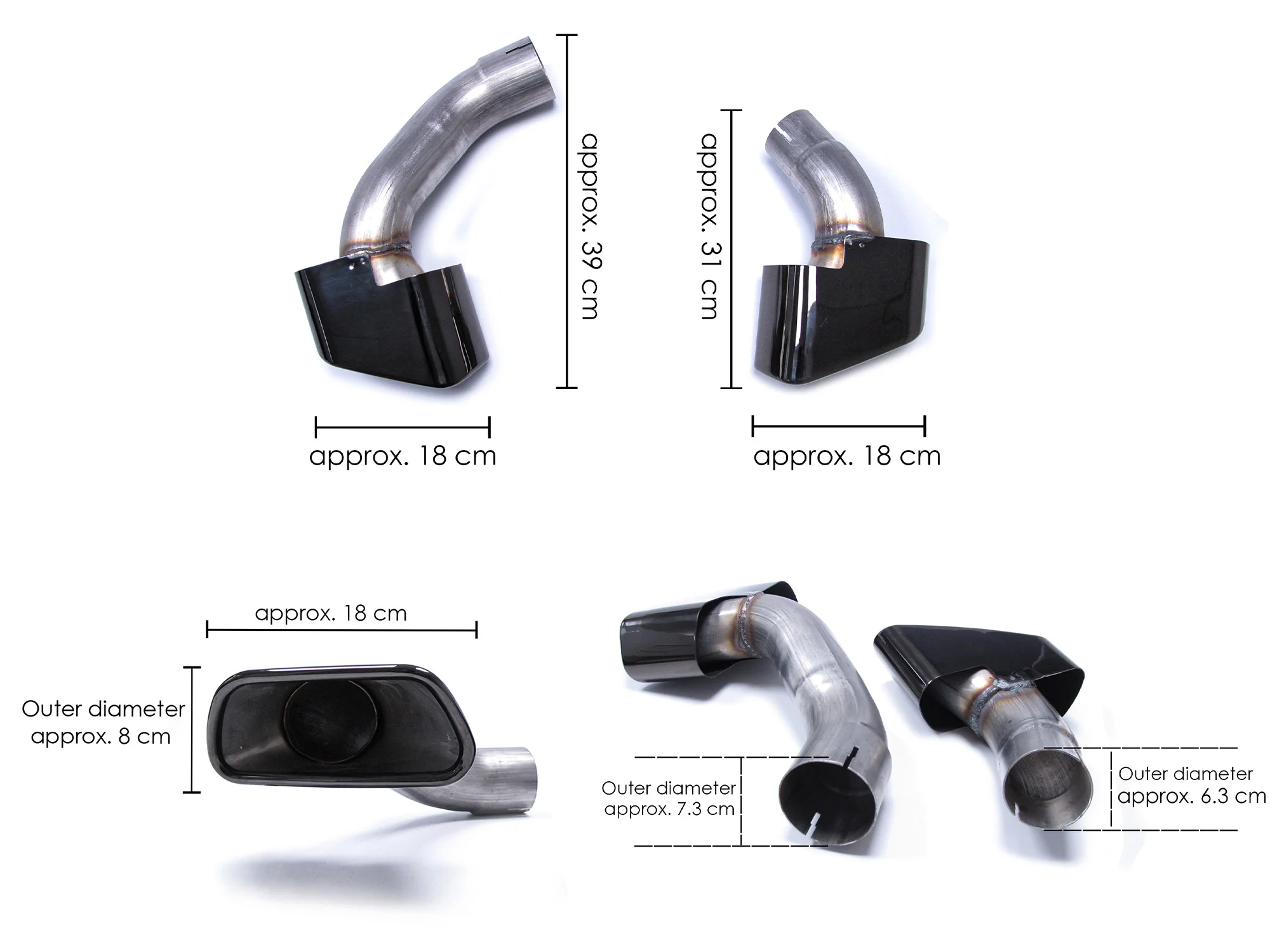 Black Chrome Exhaust Pipe Muffler Tips for BMW X5 F15 28i 30i 2014-2018 - Image 24