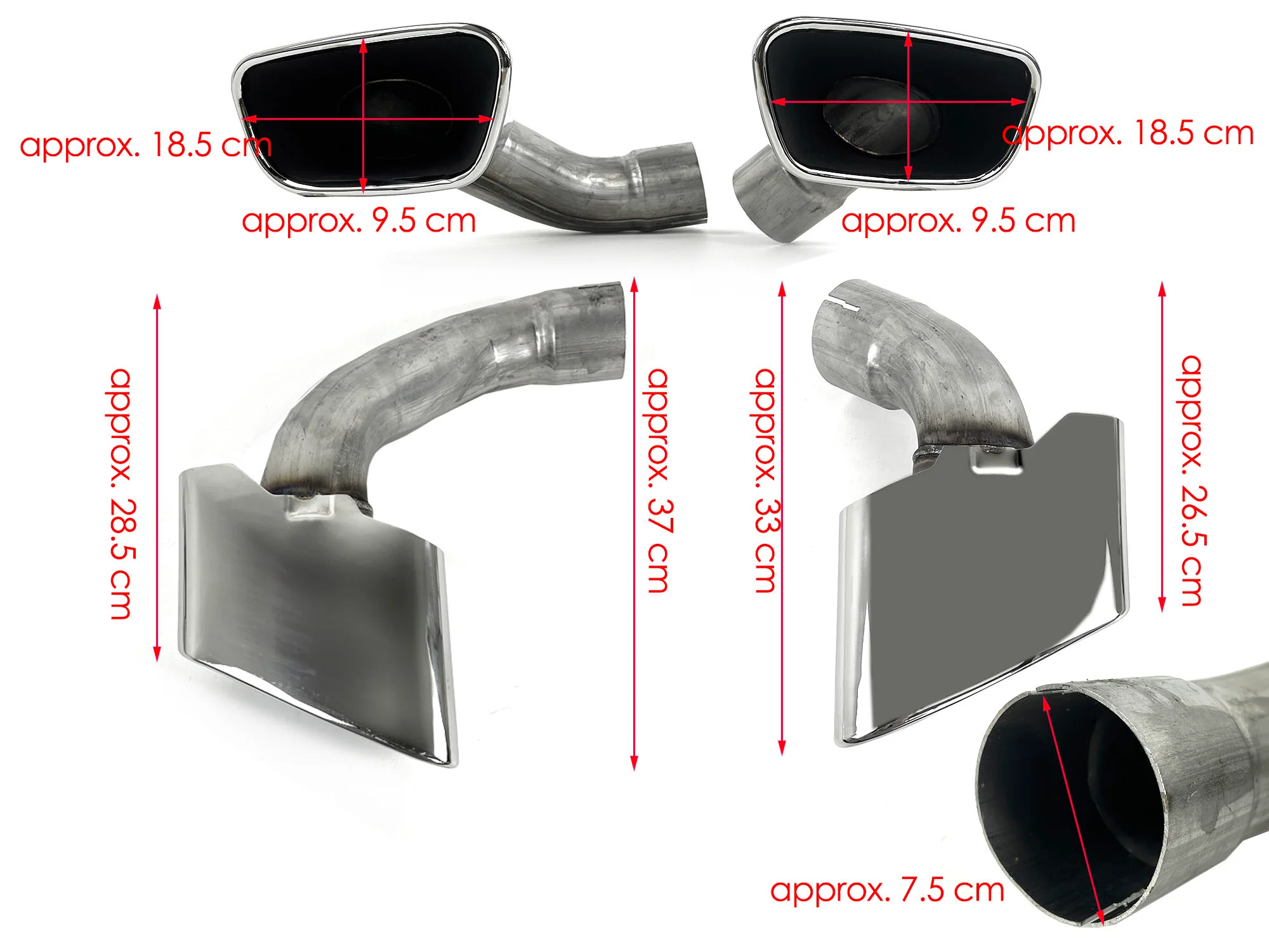 Muffler Tailpipe Exhaust Pipe Muffler Tips for BMW X5 F15 35i M-Sport 2014-2018 - Image 14