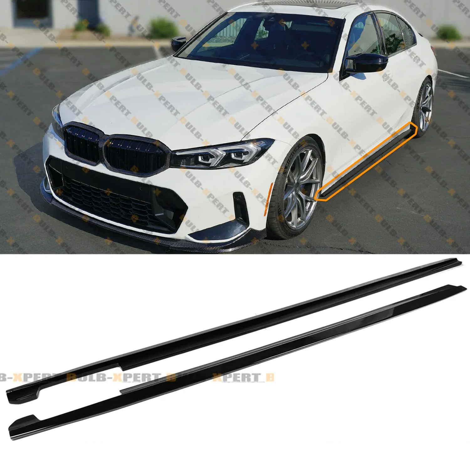 Gloss Black Side Skirt Extension For 2019-2025 BMW G20 330i 330e M340i