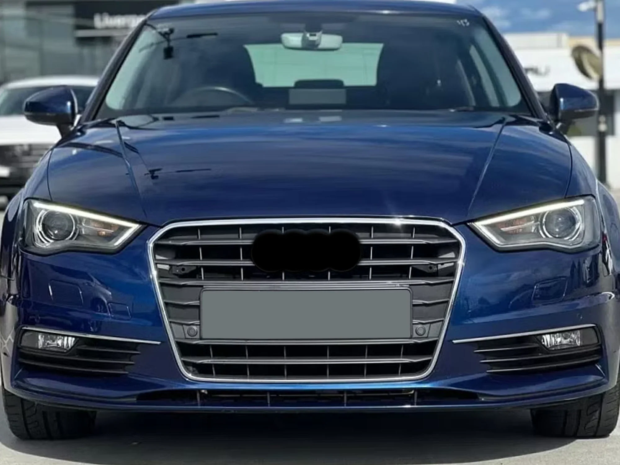 Dark Grey Front Bumper Grille w/ Chrome Frame For Audi A3 S3 8V 2014–2016 - Image 2