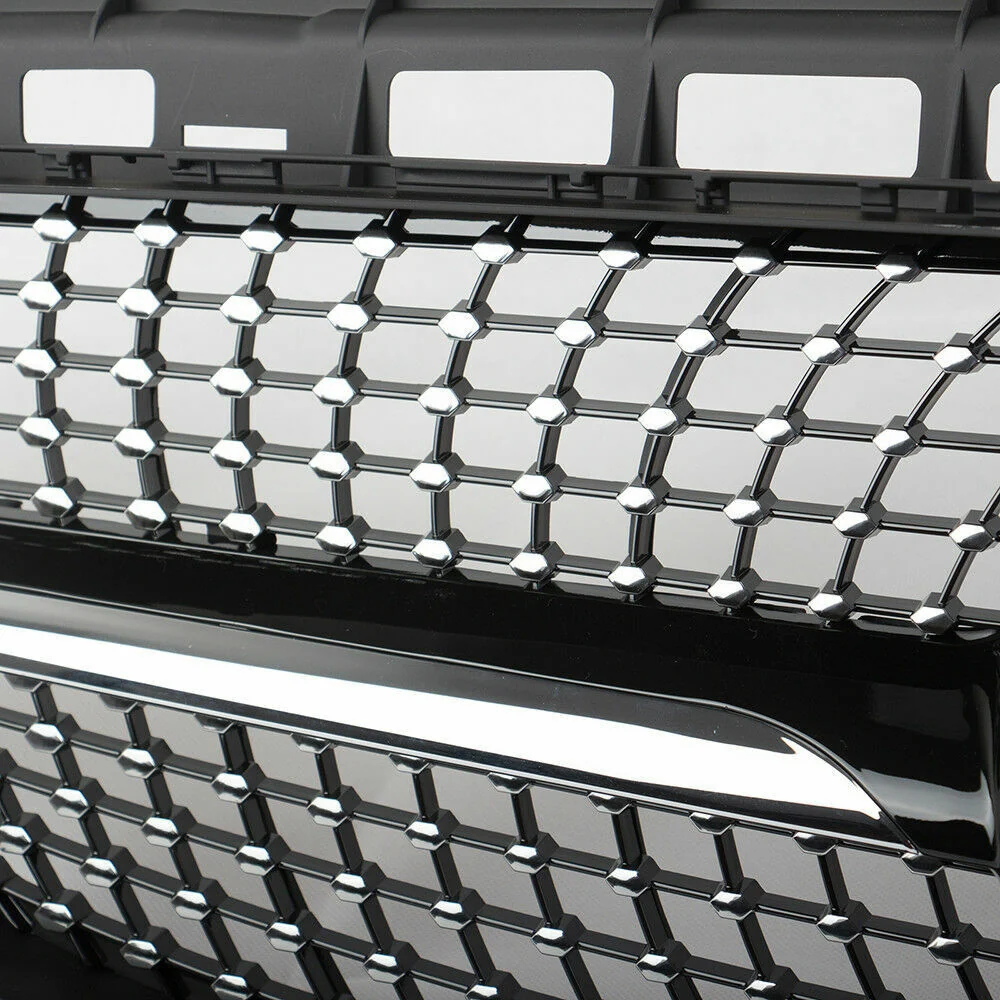 Black/Chrome Diamond Grill Front Grille For Mercedes Benz W213 Sedan 2017-2020 - Image 6