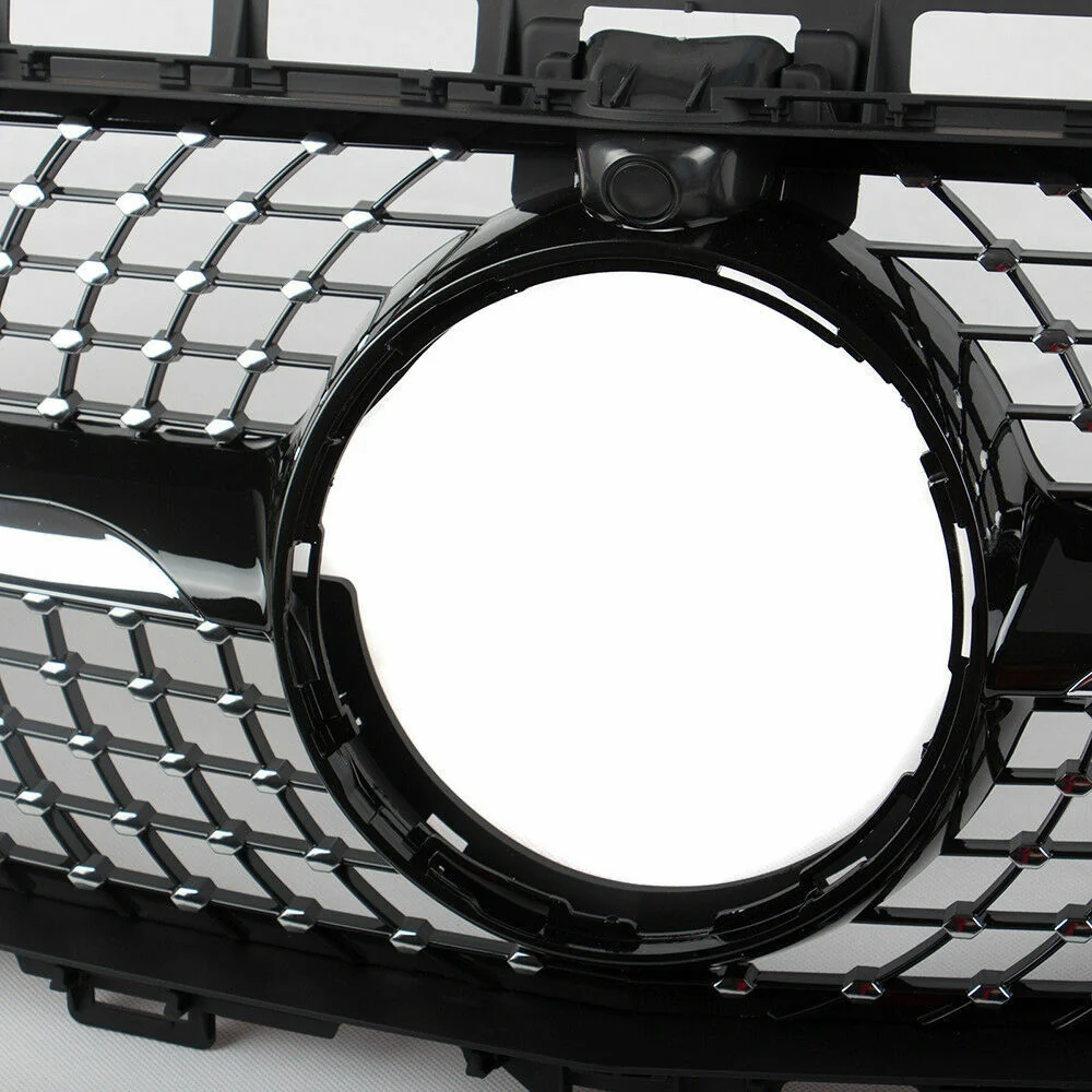 Black/Chrome Diamond Grill Front Grille For Mercedes Benz W213 Sedan 2017-2020 - Image 9
