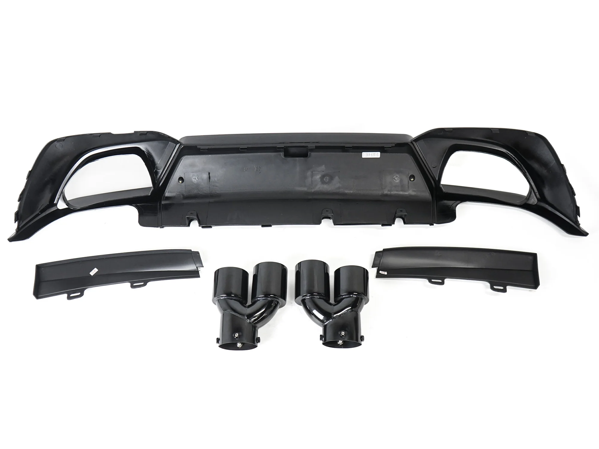For 2019-2022 BMW G20 M340i Gloss Black Rear Diffuser w/ Exhaust Tips Pair - Image 4