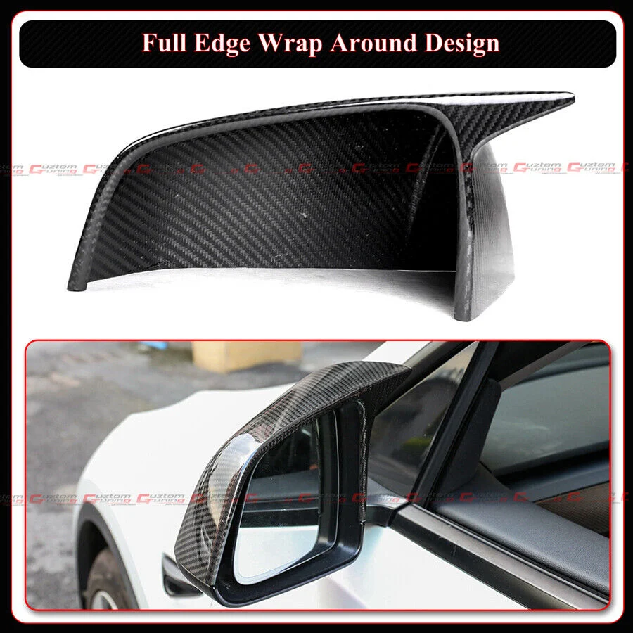 Direct Add-On For 2016-2025 Tesla Model X Full Carbon Fiber M Horn Style Side Mirror Caps Covers - Image 7
