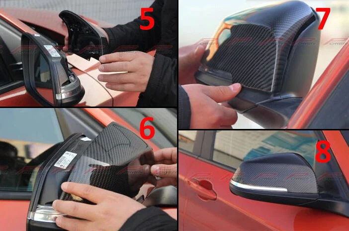 Replacement Carbon Fiber Mirror Caps Cover Fit For BMW E84 F20 F22 F30 F32 F33 F36 - Image 4