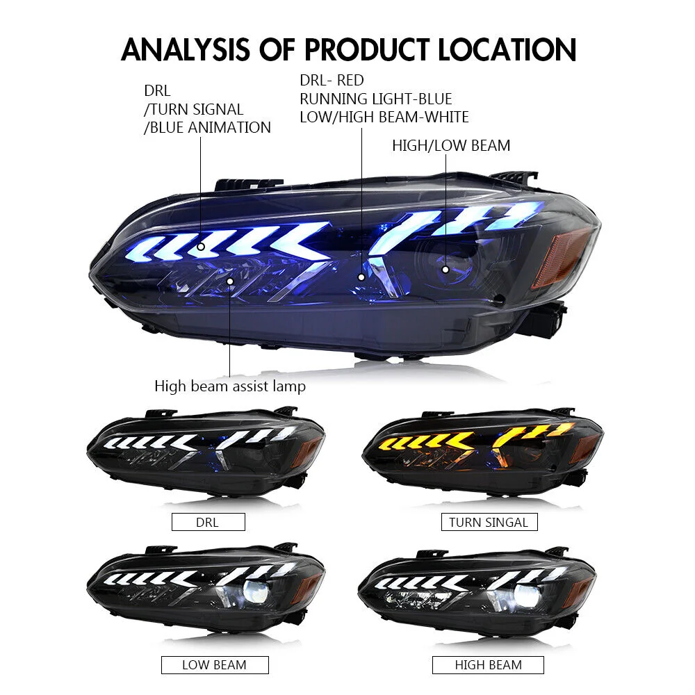 Dragon-Style LED Sequential Headlights for Honda Civic 2022-2024 DRL Assembly - Image 5