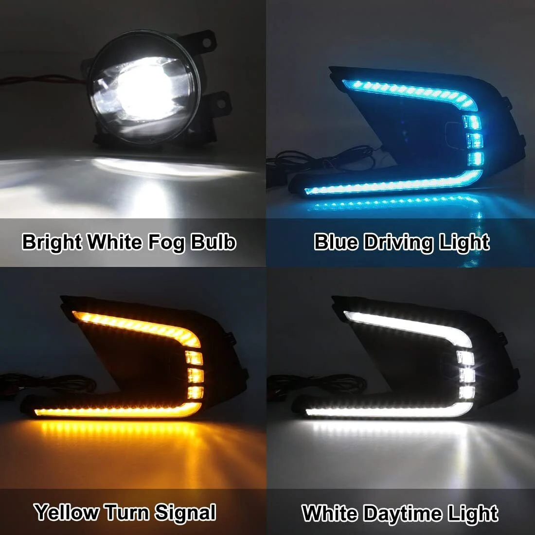 Fits 2022-2024 Honda Civic Sedan Hatchback Driving LED DRL & Fog Lights Kit - Image 5