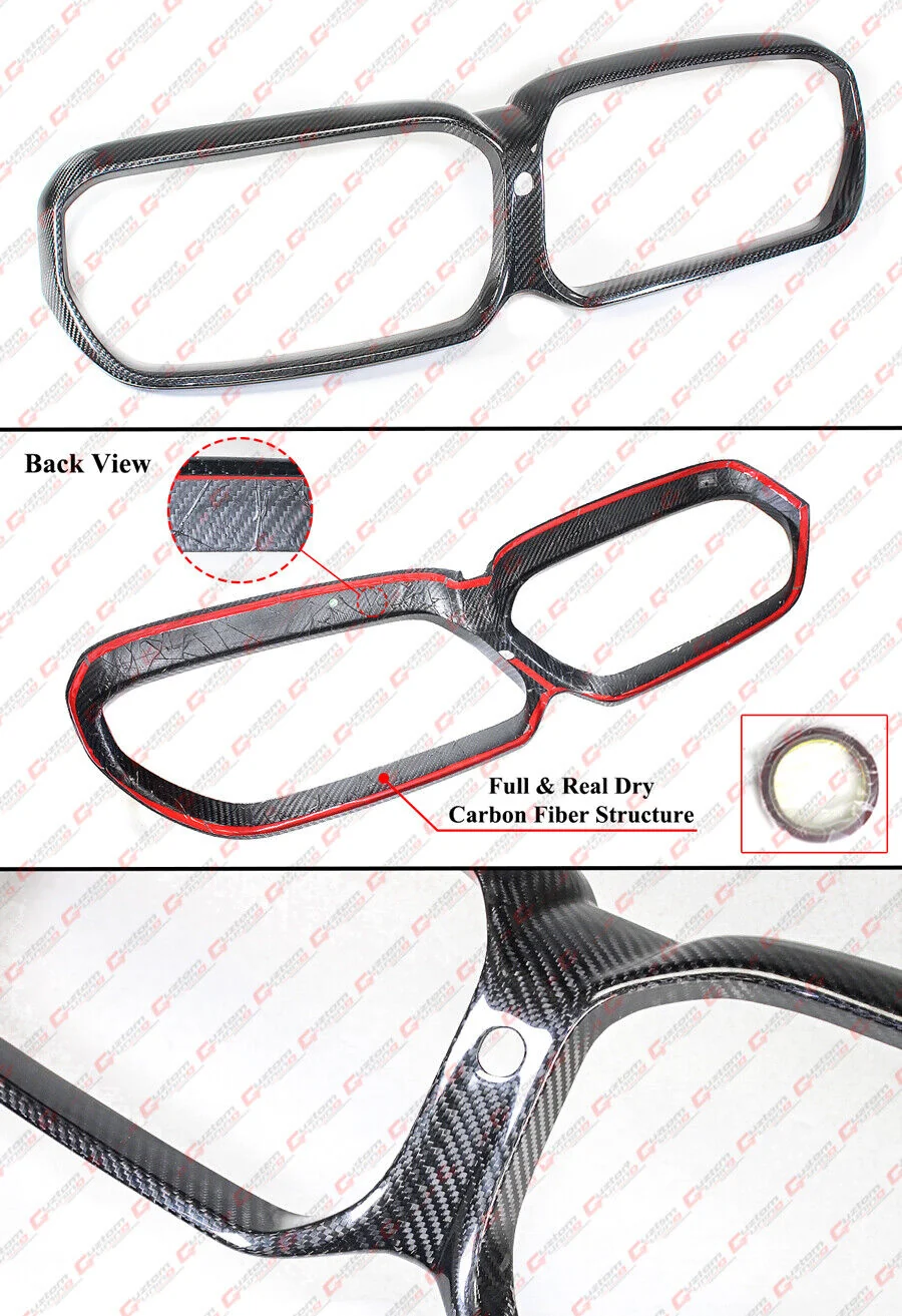 Dry Carbon Fiber Front Air Duct Vent Cover Trim & Front Grille Outline Frame For 2021-2023 BMW F90 M5 LCI - Image 2