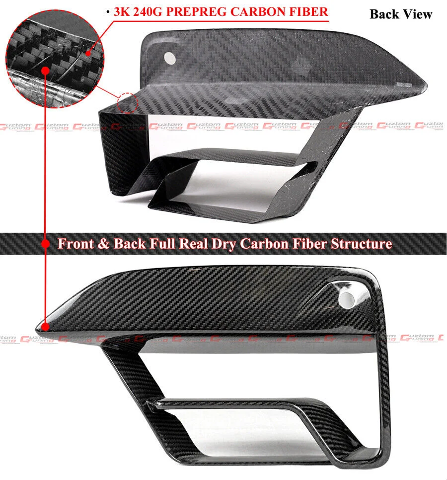 Dry Carbon Fiber Front Air Duct Vent Cover Trim & Front Grille Outline Frame For 2021-2023 BMW F90 M5 LCI - Image 4