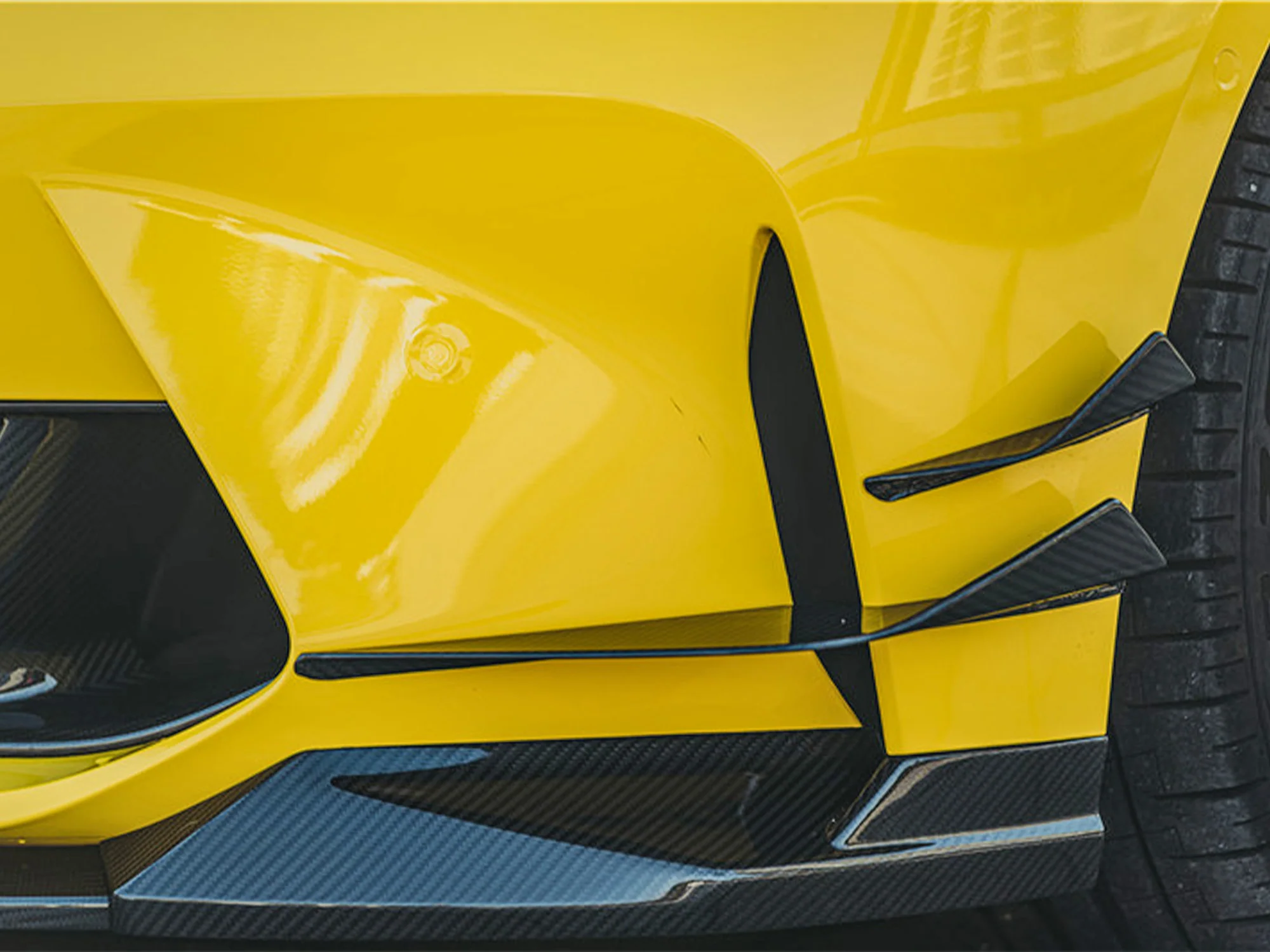 Dry Carbon Fiber Front Bumper Canards for BMW G80 M3 G82 G83 M4 2021-2024 - Image 4