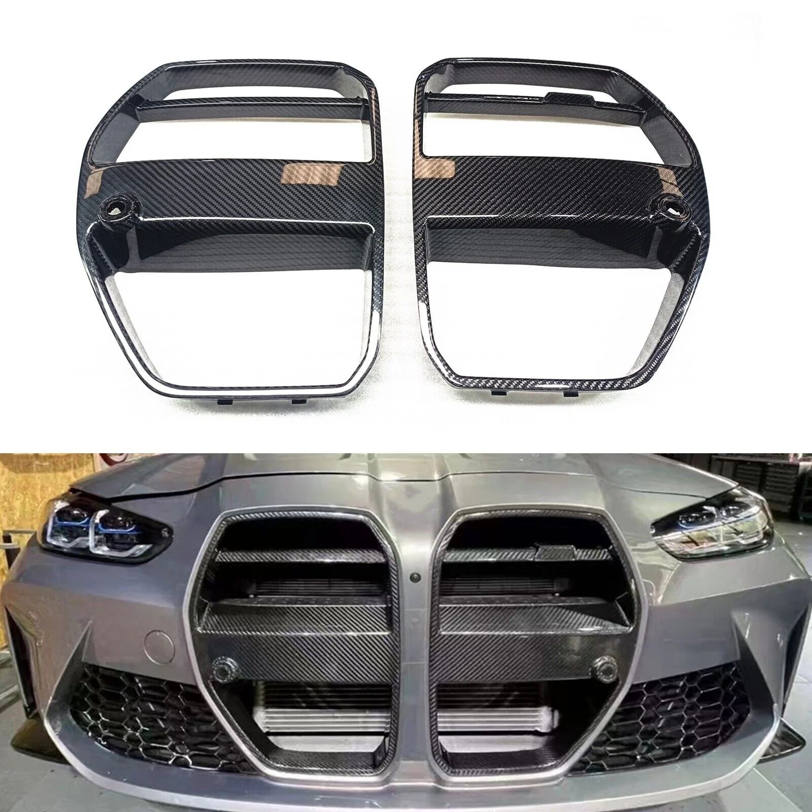Dry Carbon Fiber Front Kidney Grille For BMW M3 G80 M4 G82 G83 2021-2026