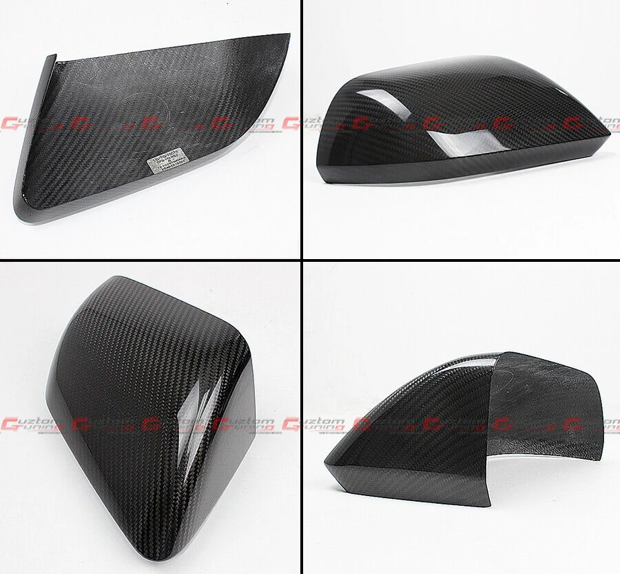 Dry Carbon Fiber Side Mirror Cover Caps Overlay w/o Lights For 2024-2025 Ford Mustang Coupe - Image 2