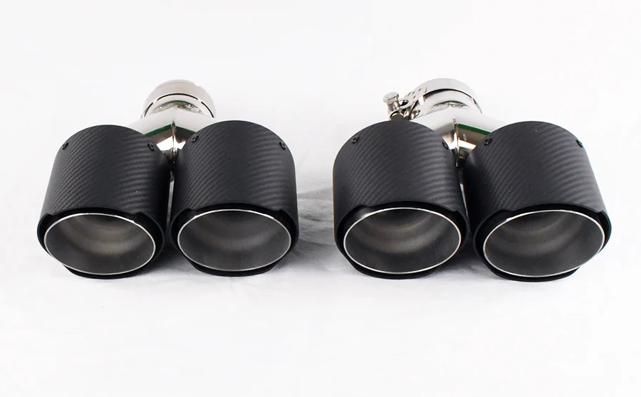 Dual 4" Quad Carbon Fiber Exhaust Tips for Audi S5 2008-2016 - Image 5