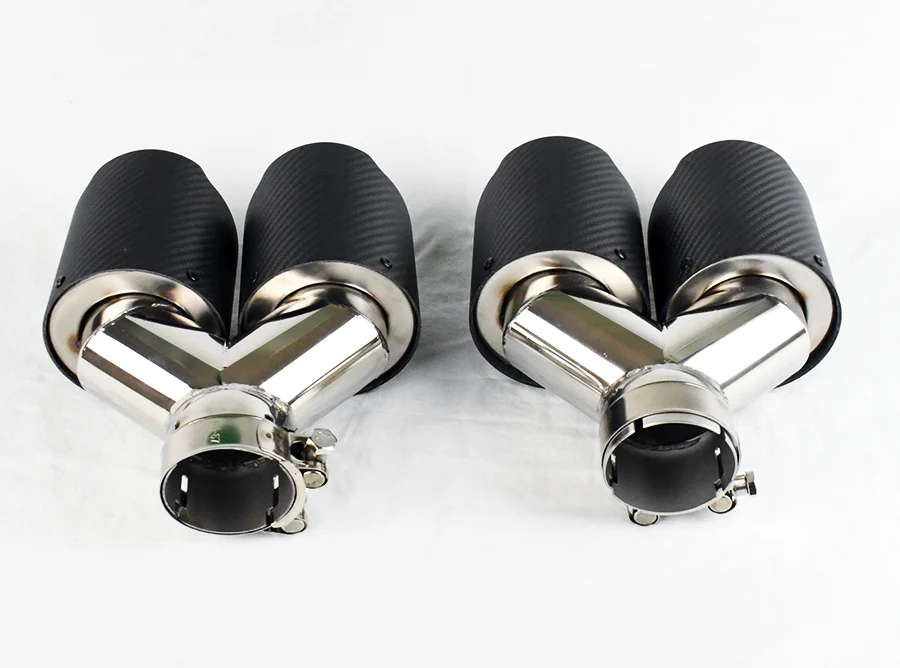 Dual 4" Quad Carbon Fiber Exhaust Tips for Audi S5 2008-2016 - Image 7
