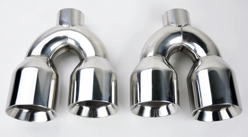 Dual 4" Quad Chrome Muffler Pipe Exhaust Tips Fits Audi S5 2008-2016 - Image 2
