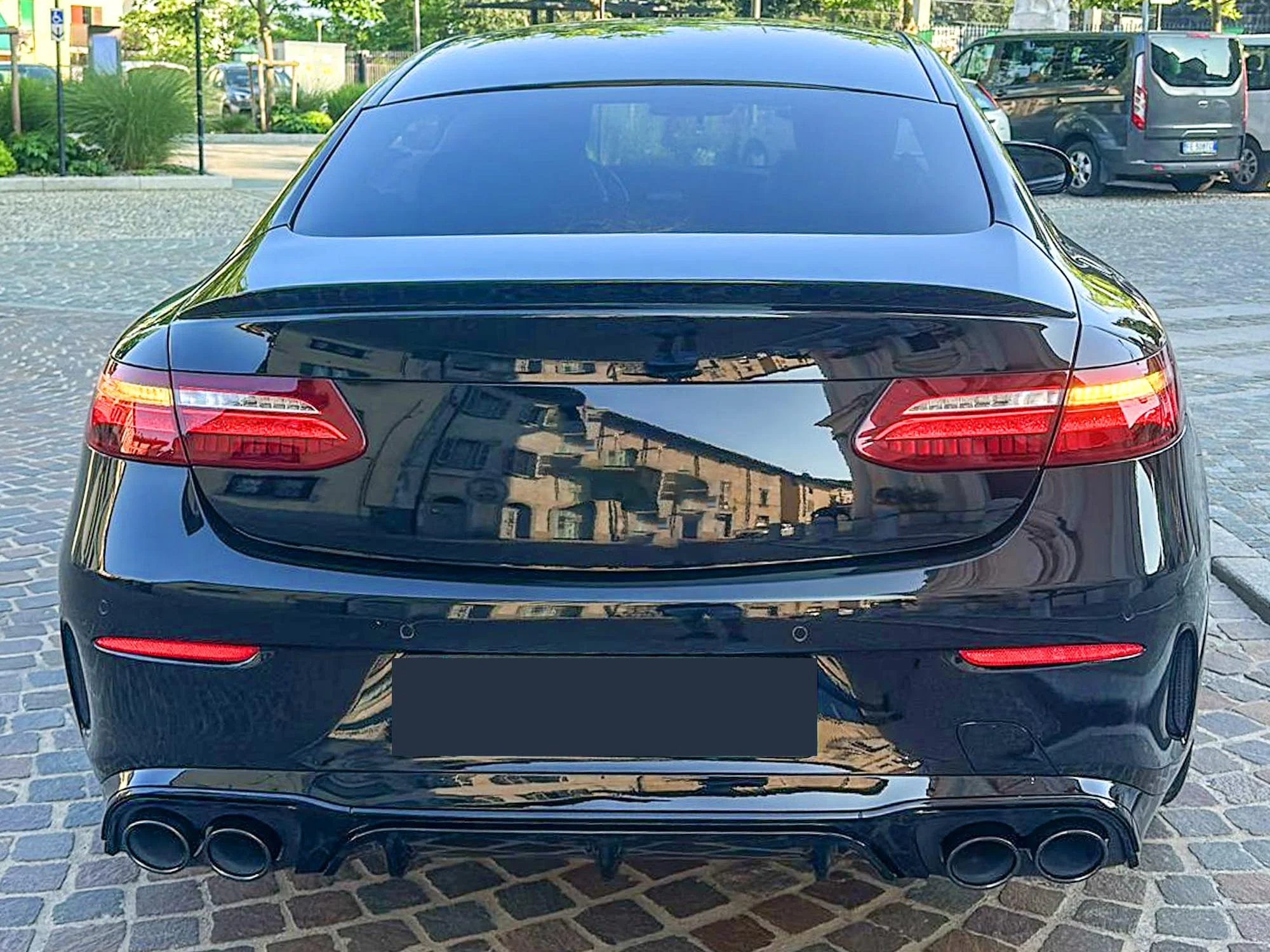 Gloss Black Rear Diffuser w/ Exhaust Tips For Mercedes E-Class C238 E300 E450 Coupe AMG Bumper - Image 2