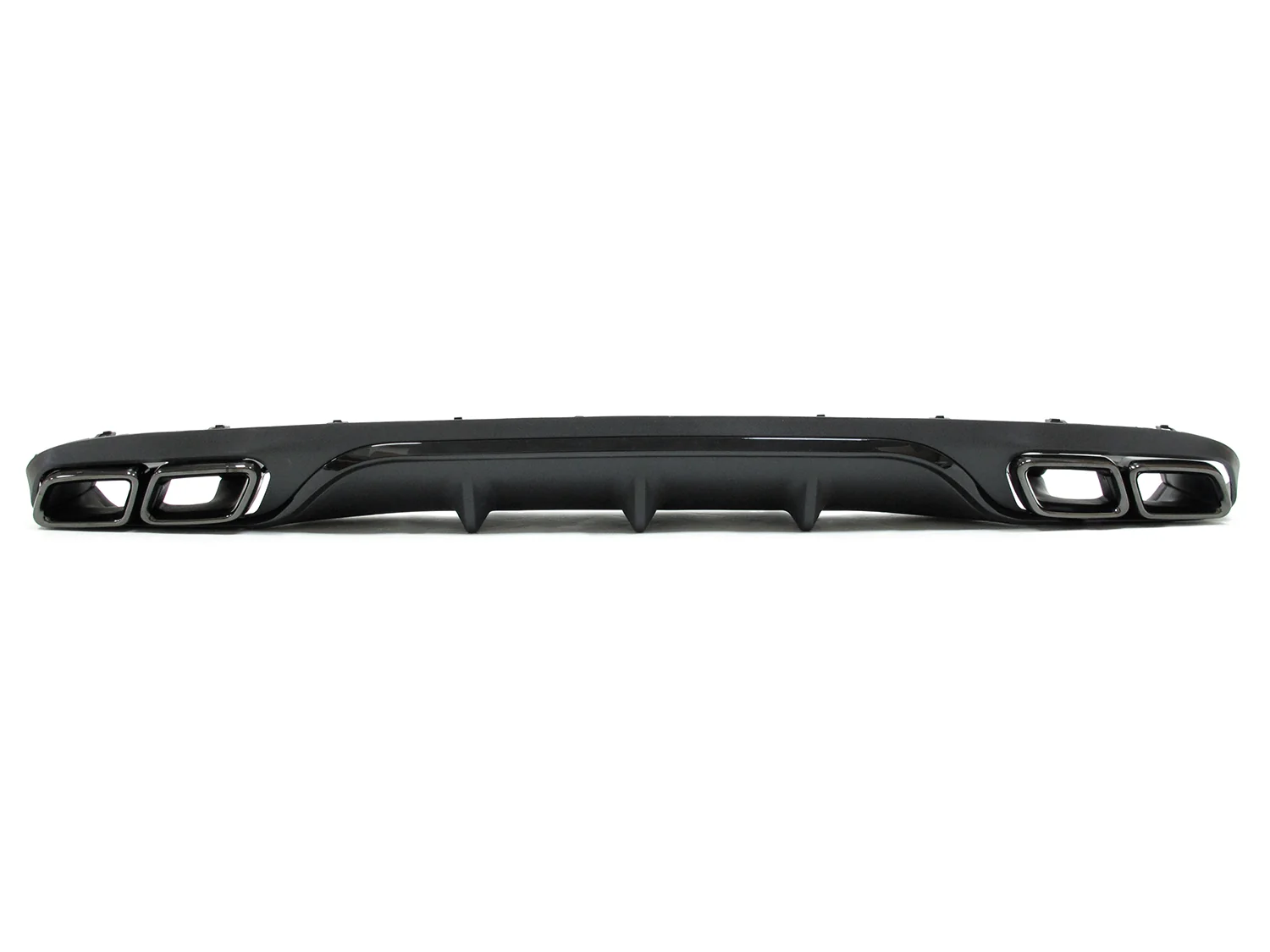 Gloss Black Diffuser & Exhaust Tips for Mercedes W213 Sedan Non-AMG 2017-2020 - Image 2
