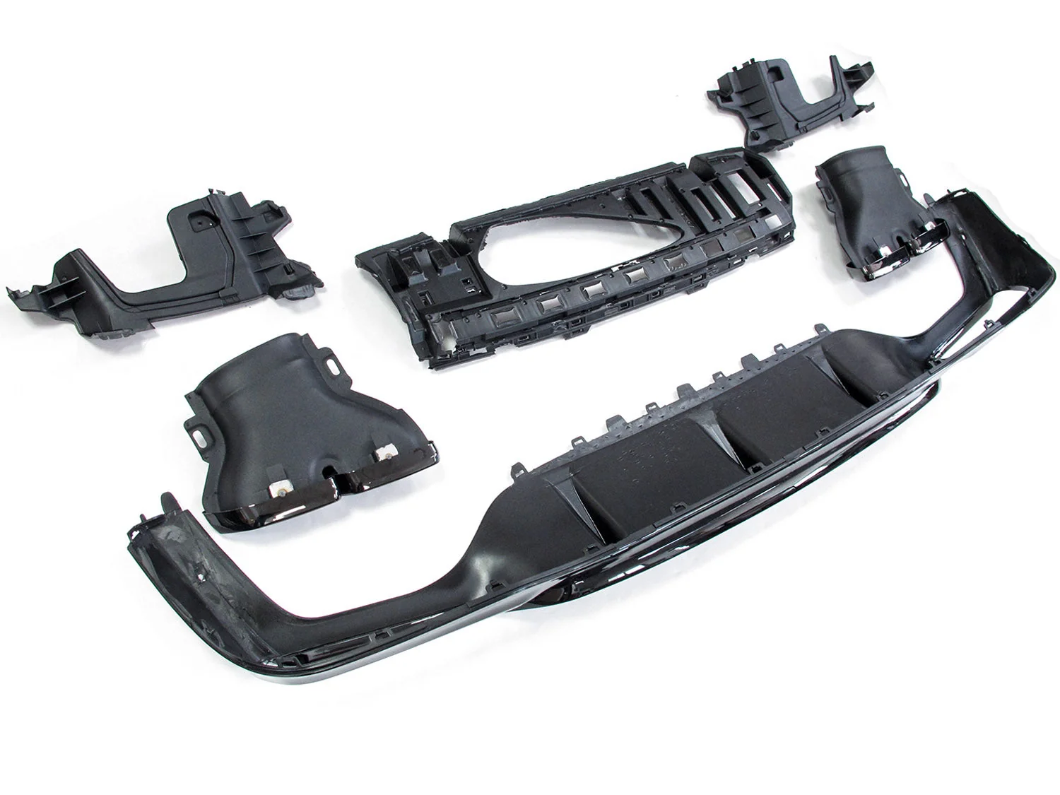 Rear Diffuser + Black Exhaust Tips For Mercedes W213 Sedan AMG Pack 2016-2020 - Image 8