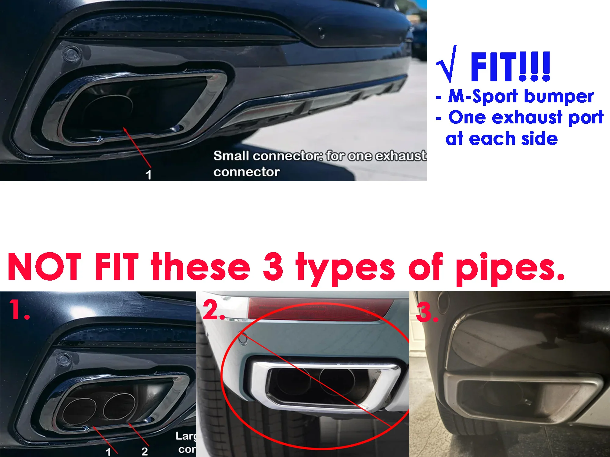 Black Exhaust Tail Tips Fit BMW X5 X6 X7 G05 G06 G07 2019-2026 - M Sport Only - Image 5