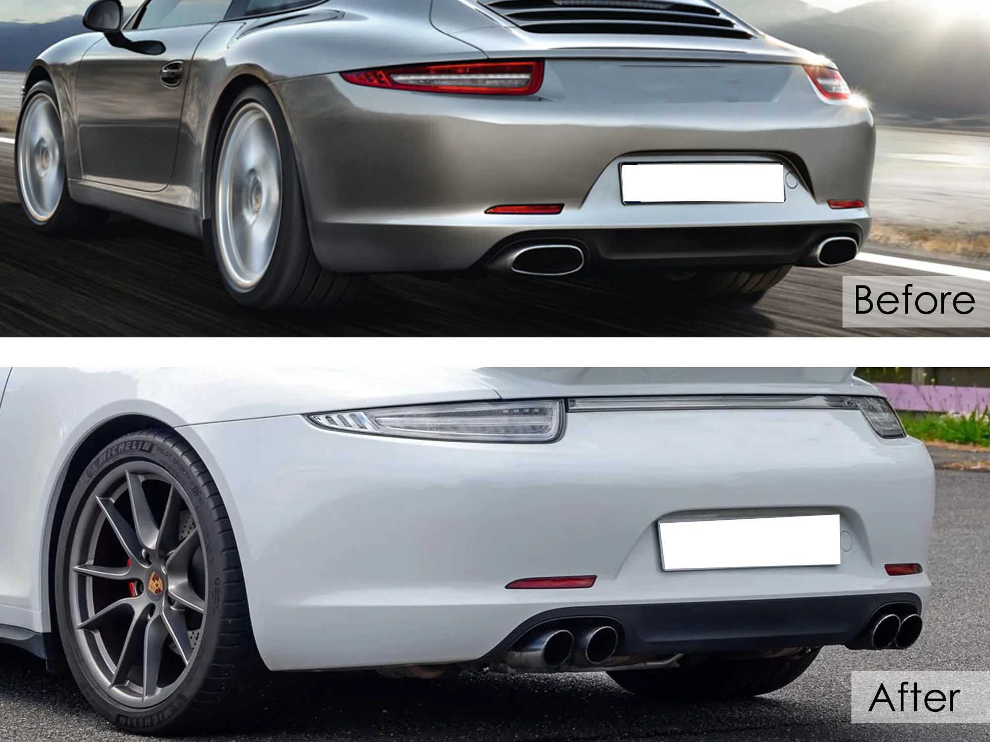 Non-PSE Exhaust Tips Muffler Tailpipe Pair For 2012-2015 Porsche 911 Carrera 991.1 Base - Image 2