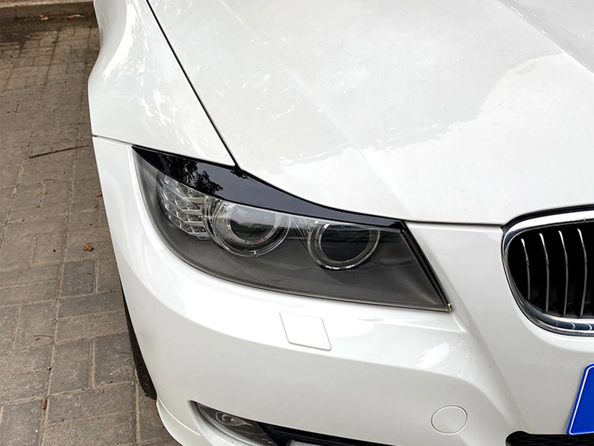 Eyebrow Cover Trim Headlight Eyelids Glossy Black Fits For BMW 3 Series E90 E91 2005-2012 bm204 - Image 4