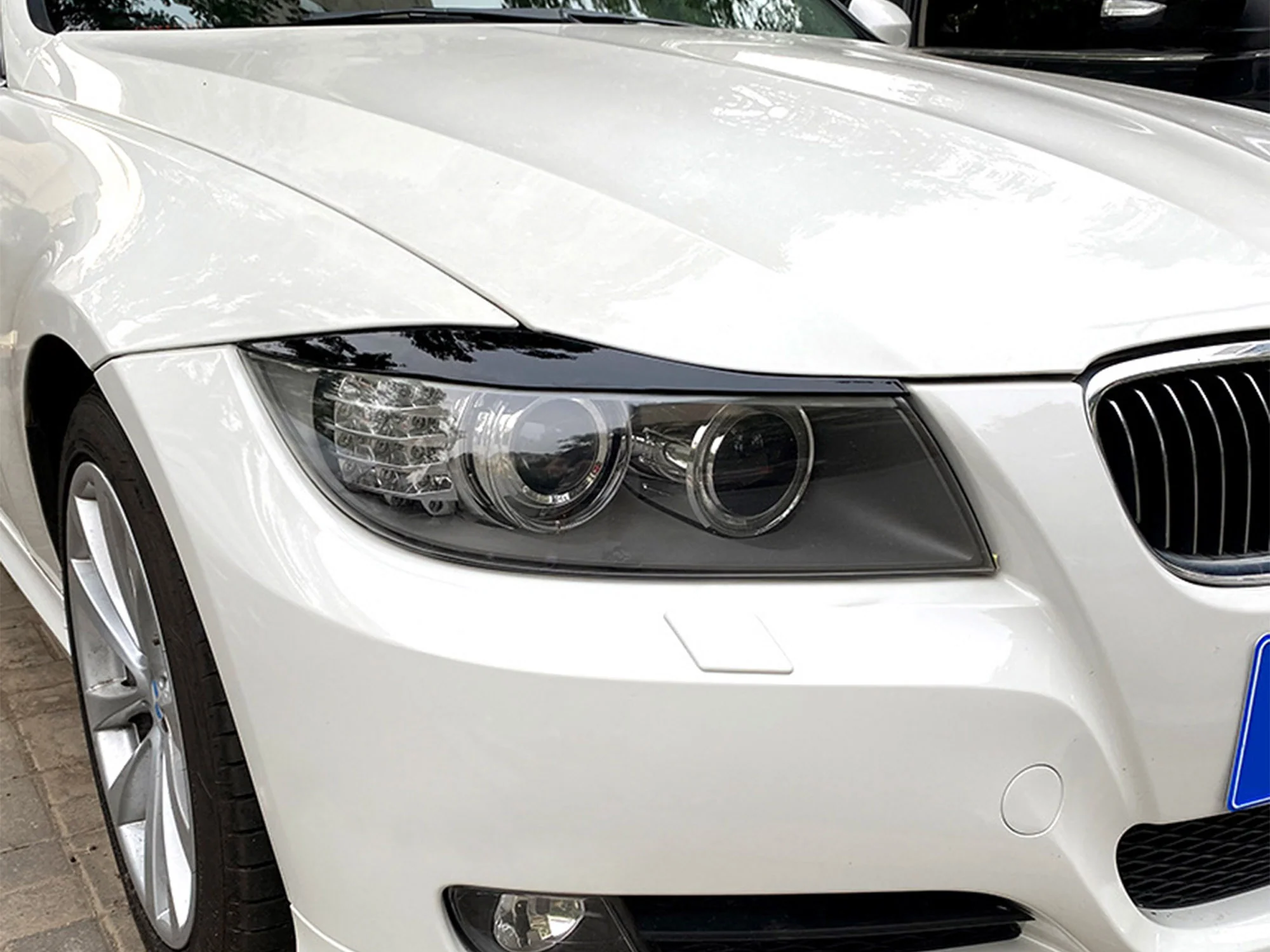 Eyebrow Cover Trim Headlight Eyelids Glossy Black Fits For BMW 3 Series E90 E91 2005-2012 bm204 - Image 5