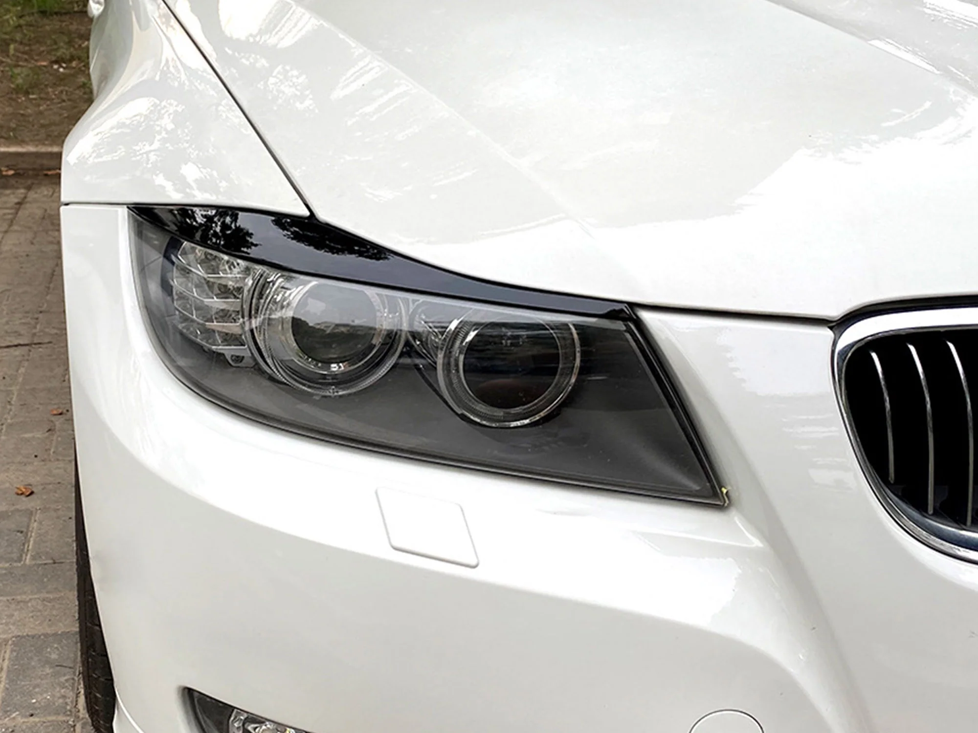 Eyebrow Cover Trim Headlight Eyelids Glossy Black Fits For BMW 3 Series E90 E91 2005-2012 bm204 - Image 6