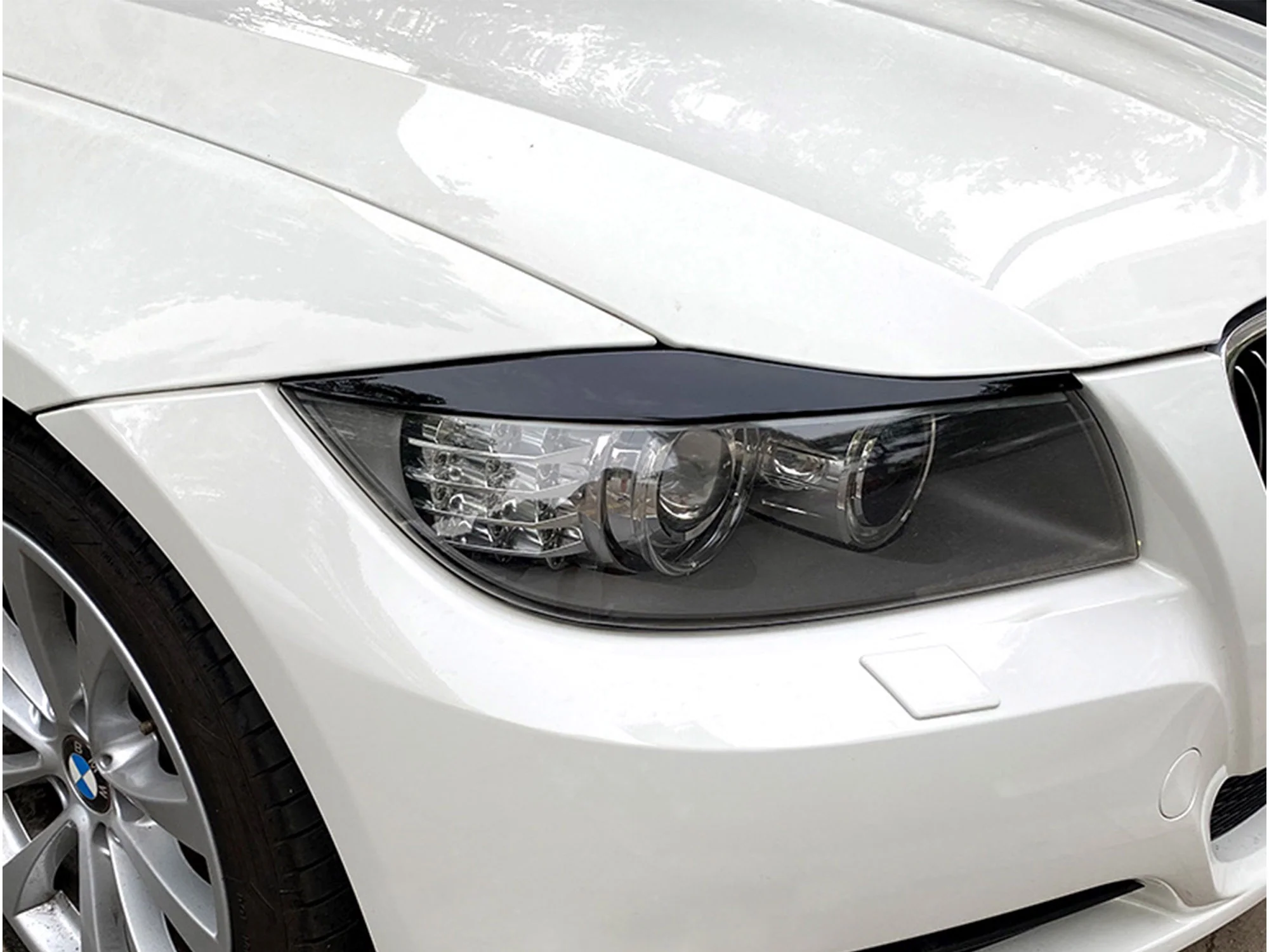 Eyebrow Cover Trim Headlight Eyelids Glossy Black Fits For BMW 3 Series E90 E91 2005-2012 bm204 - Image 8