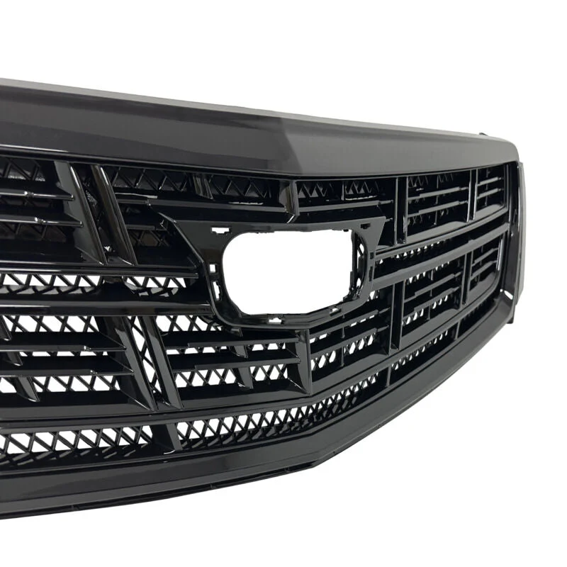 Black Front Upper Grille + Bumper Lower Grill For  Cadillac XTS 2013-2017 w/o Camera - Image 6
