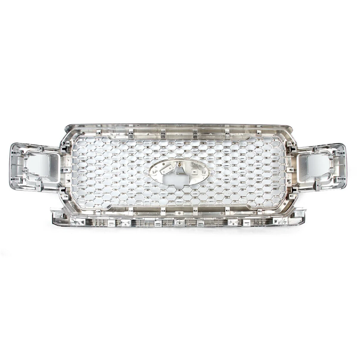 Fit 2018-2020 Ford F-150 F150 Oxford White+Chrome Honeycomb Front Bumper Grille - Image 5