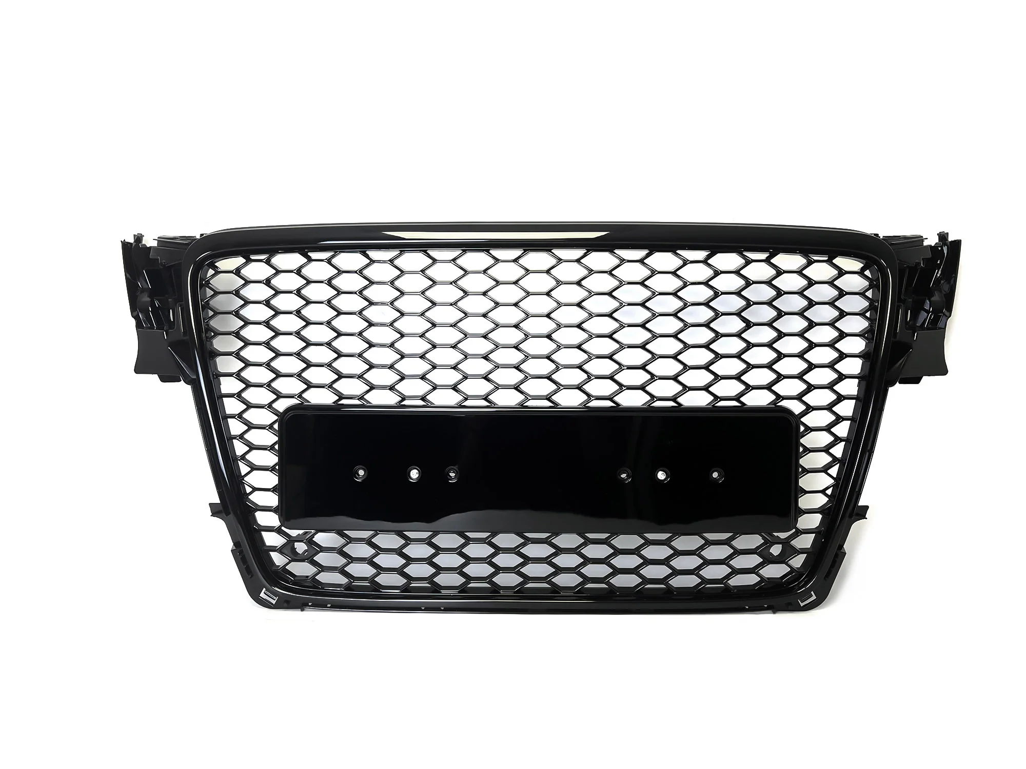 For 2009-2012 Audi A4/S4 B8 Front Bumper Hex Grille Mesh RS4 Style Gloss Black - Image 5