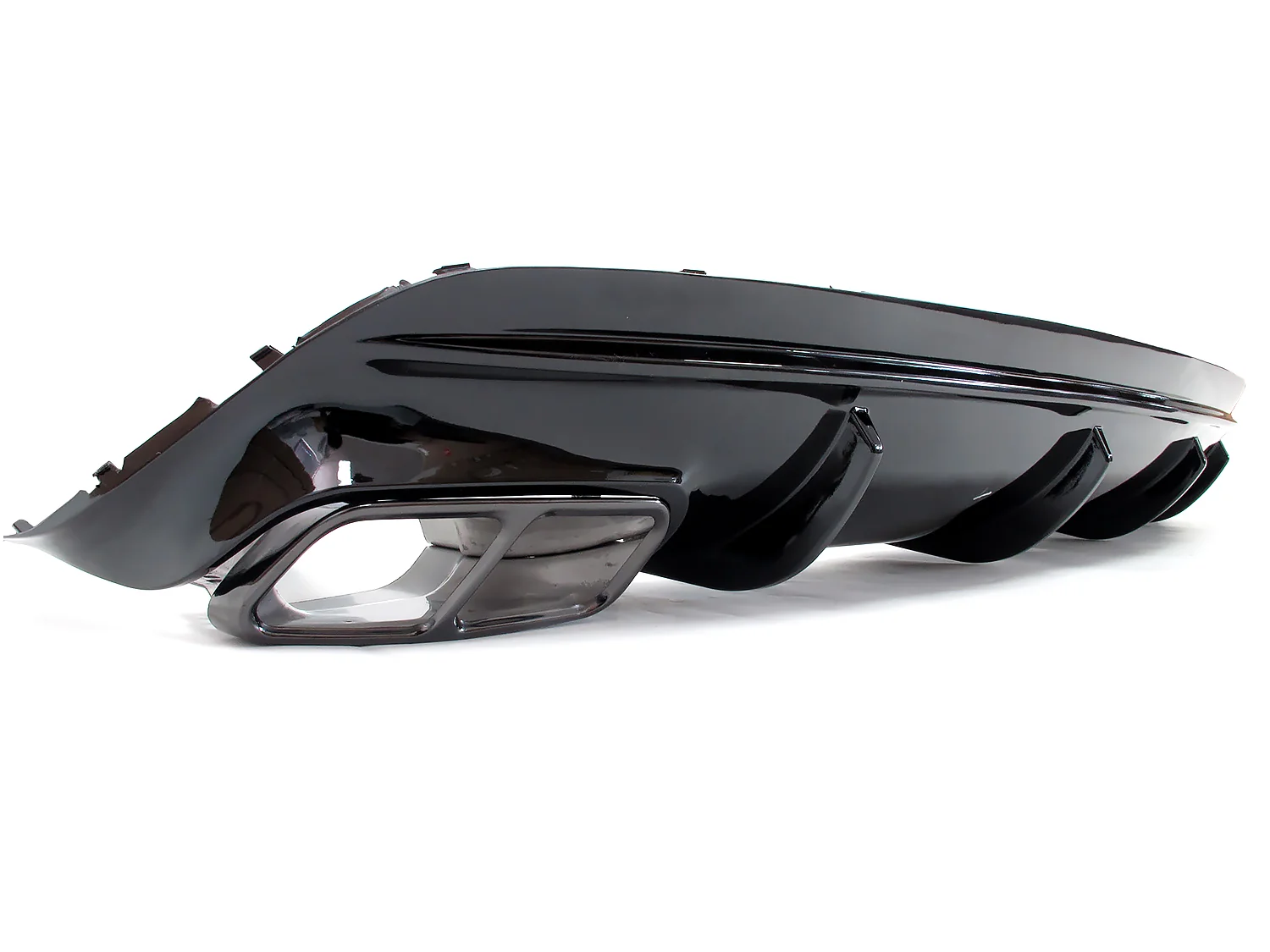 Fit For Mercedes Benz W117 CLA250 2017-2019 Rear Bumper Diffuser Lip W Exhaust Tailpipes Gloss Black - Image 8