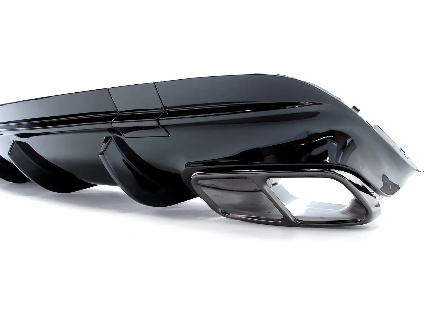 Fit For Mercedes Benz W117 CLA250 2017-2019 Rear Bumper Diffuser Lip W Exhaust Tailpipes Gloss Black - Image 9