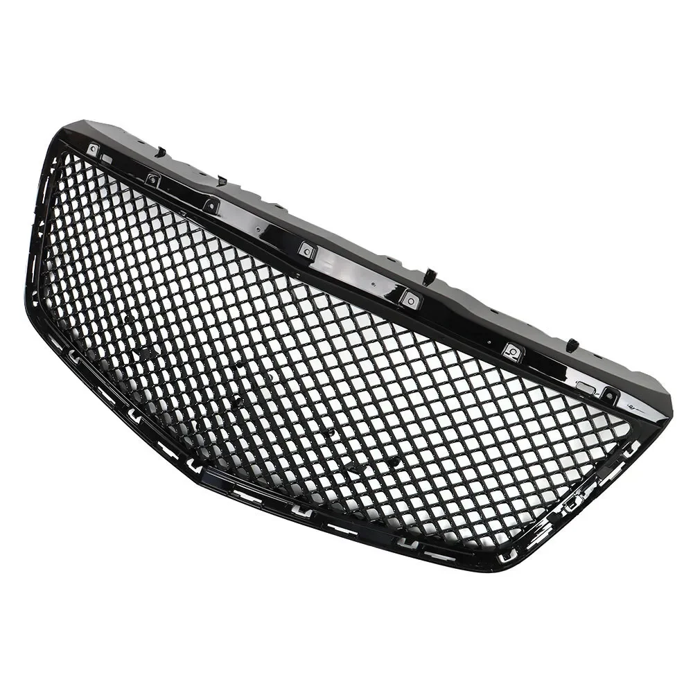 Gloss Black Honeycomb Front Upper Grille for Cadillac CTS Sedan 2014-2019 - Image 6