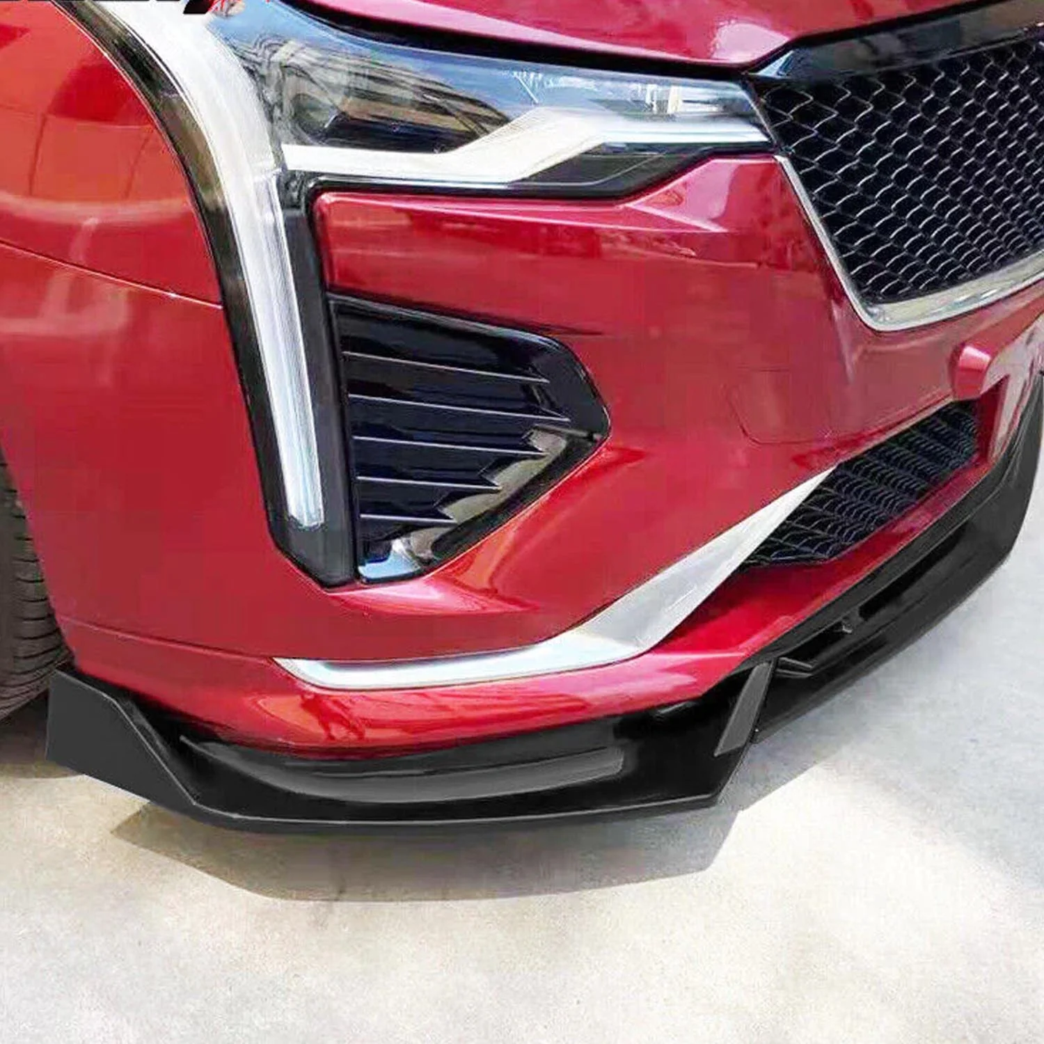 Fits 2020-2025 Cadillac CT4 3PCS Gloss Black PP Front Bumper Lip Spoiler Splitter - Image 2