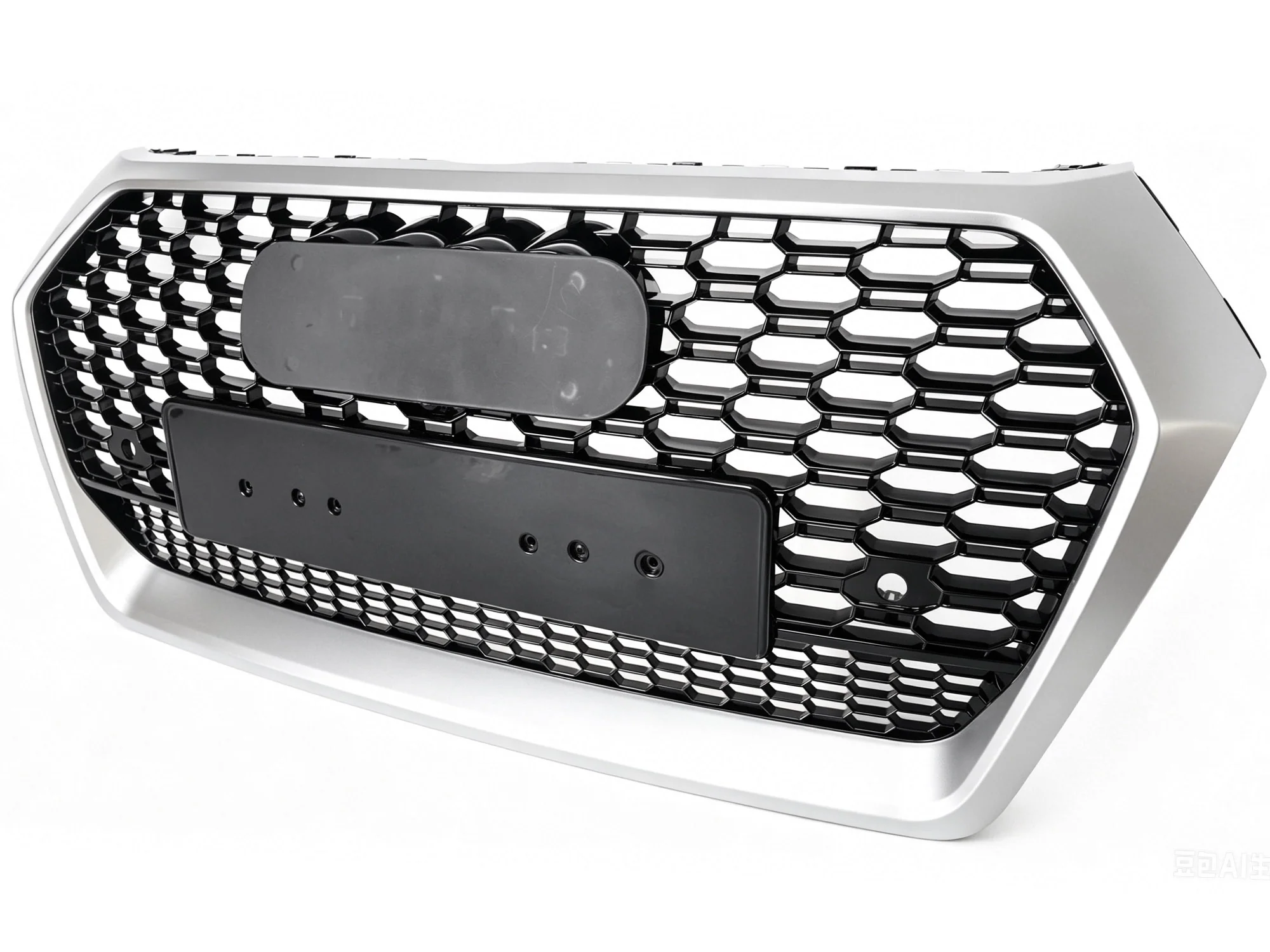 Fits 2018-2020 Audi Q5 SQ5 Front Bumper Grille Mesh Grille ( Black Honeycomb + Chrome Frame) - Image 6