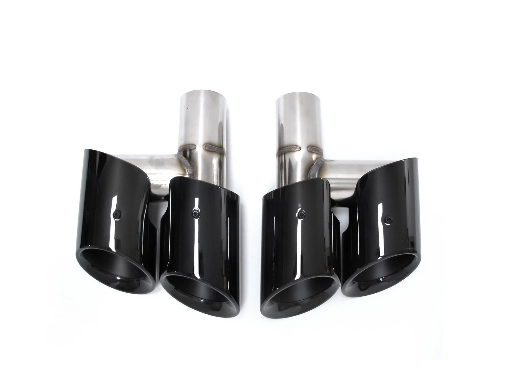 Black Chrome Brushed Exhaust Tips Tailpipe For Porsche 970 Panamera 2010-2013 et167 - Image 11