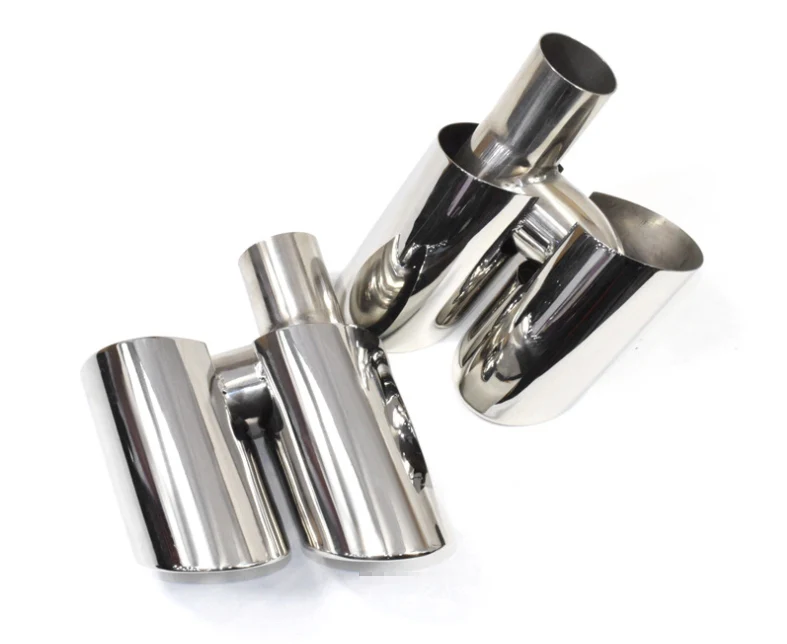 Black Chrome Brushed Exhaust Tips Tailpipe For Porsche 970 Panamera 2010-2013 et167 - Image 13