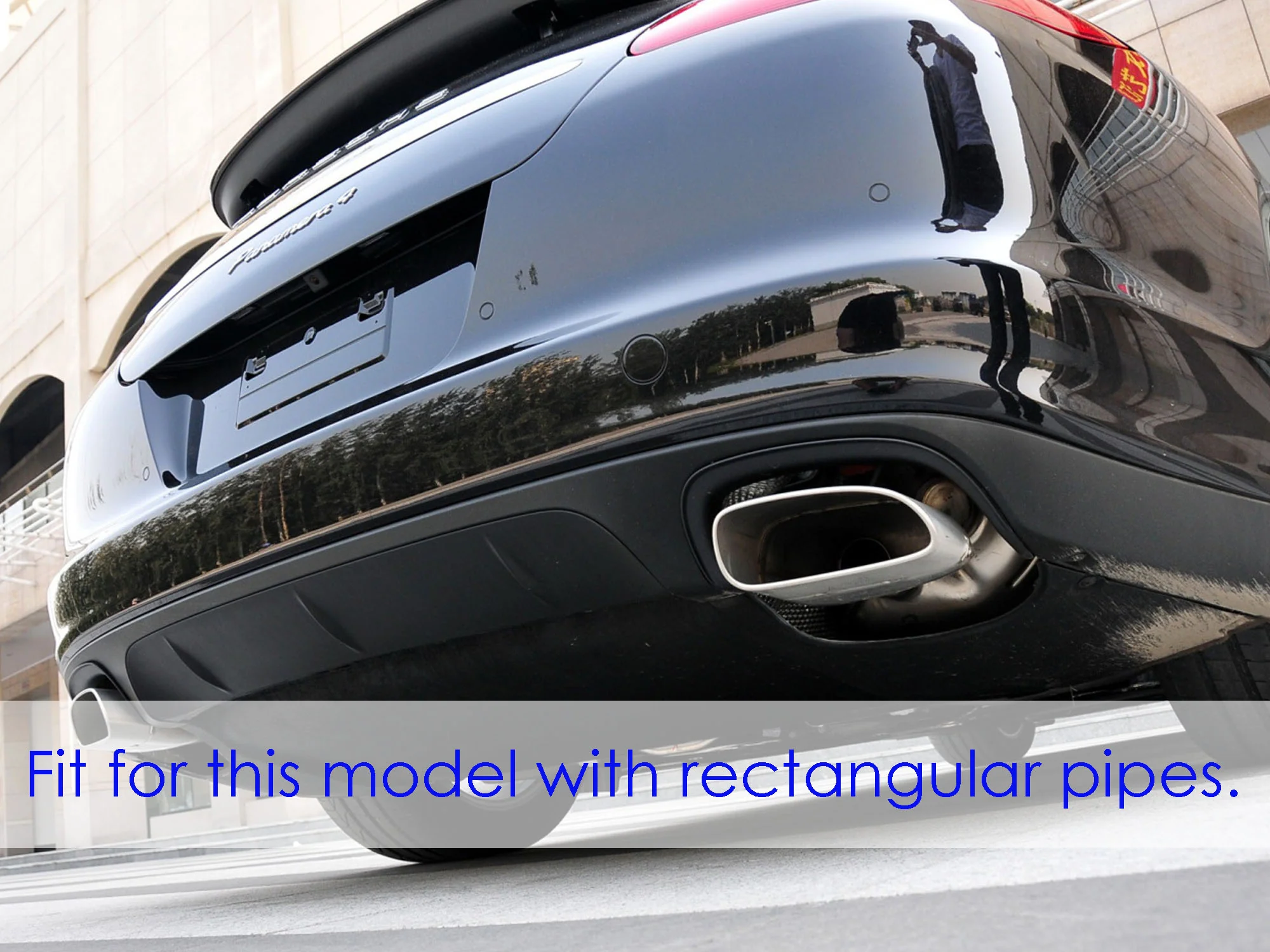 Black Chrome Brushed Exhaust Tips Tailpipe For Porsche 970 Panamera 2010-2013 et167 - Image 3