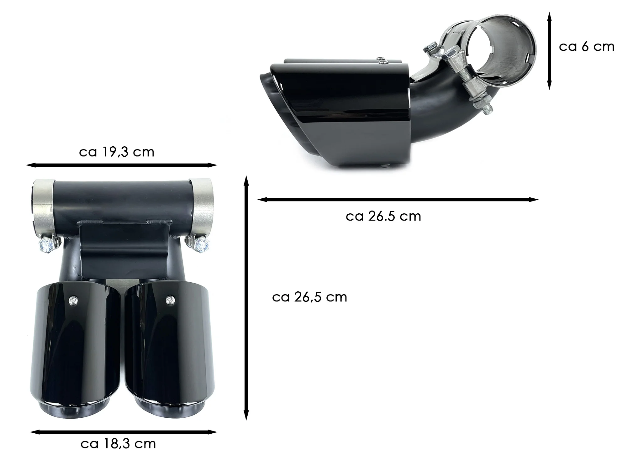 Black Exhaust Tips for Porsche 718 Cayman Boxster 982 2017-2023 - Image 12