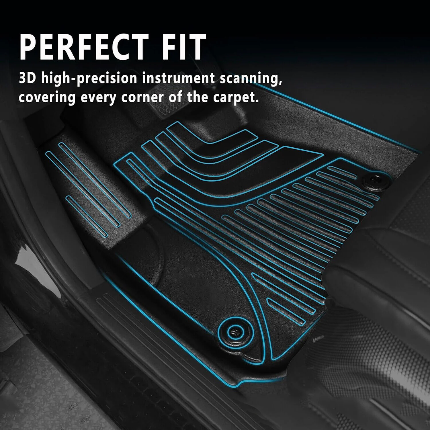 Floor Mats Liners Carpet Protector For 2017-2024 Audi Q7 All Weather Rubber - Image 3