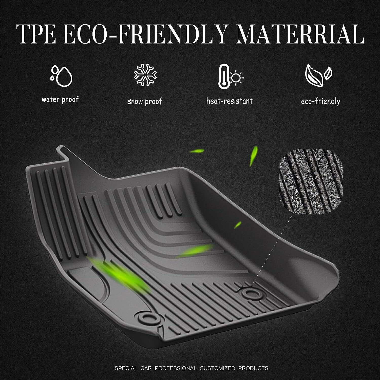 Floor Mats Liners Carpet Protector For 2017-2024 Audi Q7 All Weather Rubber - Image 9